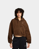 Casaco Mulher Nike Studio Cropped Cardado Castanho Nike 