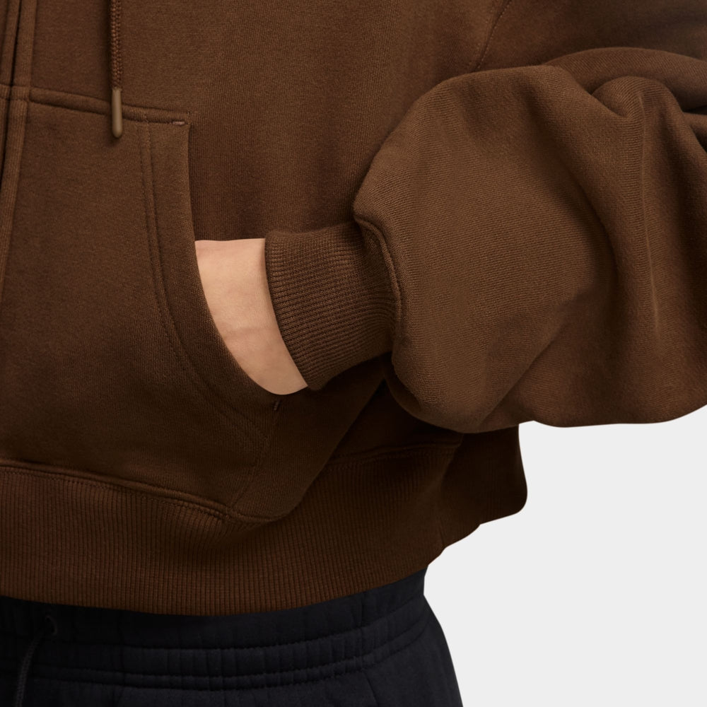 Casaco Mulher Nike Studio Cropped Cardado Castanho Nike 