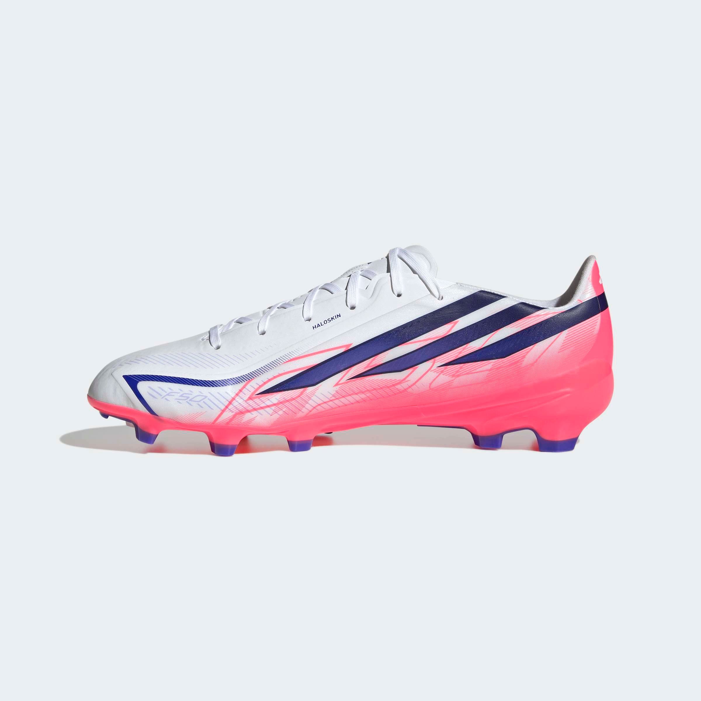 Chuteiras Adidas F50 Hyperfast League FG Branco/Rosa Adidas 