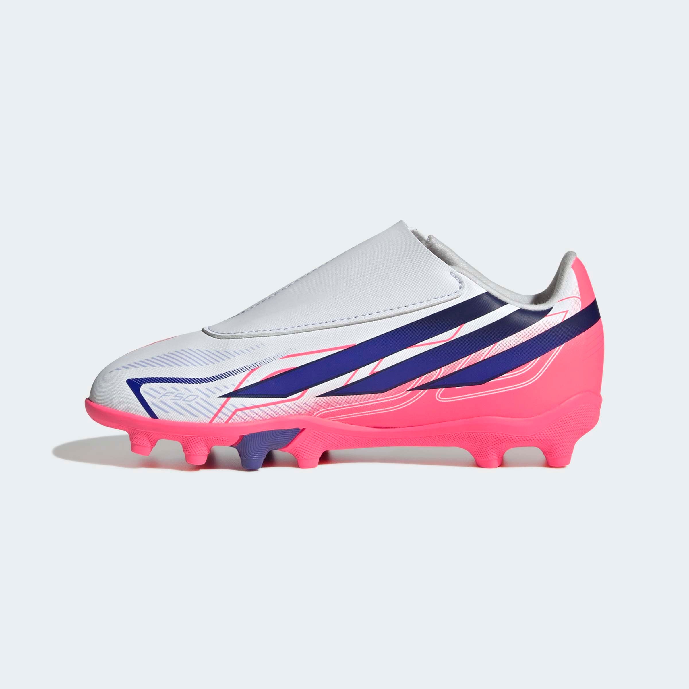 Chuteiras Criança Adidas F50 Hyperfast Club Vel FG/MG Branca/Rosa Adidas 