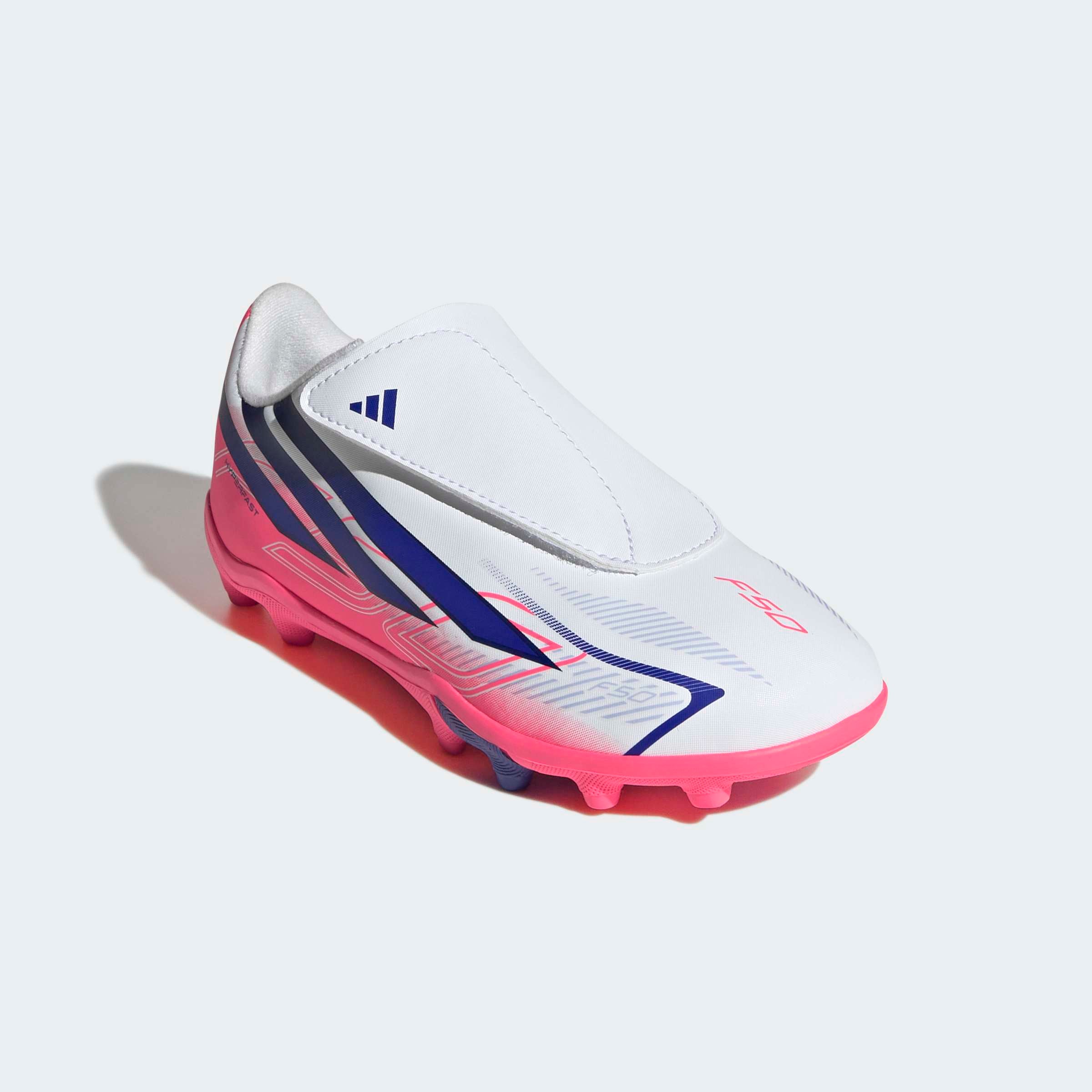 Chuteiras Criança Adidas F50 Hyperfast Club Vel FG/MG Branca/Rosa Adidas 