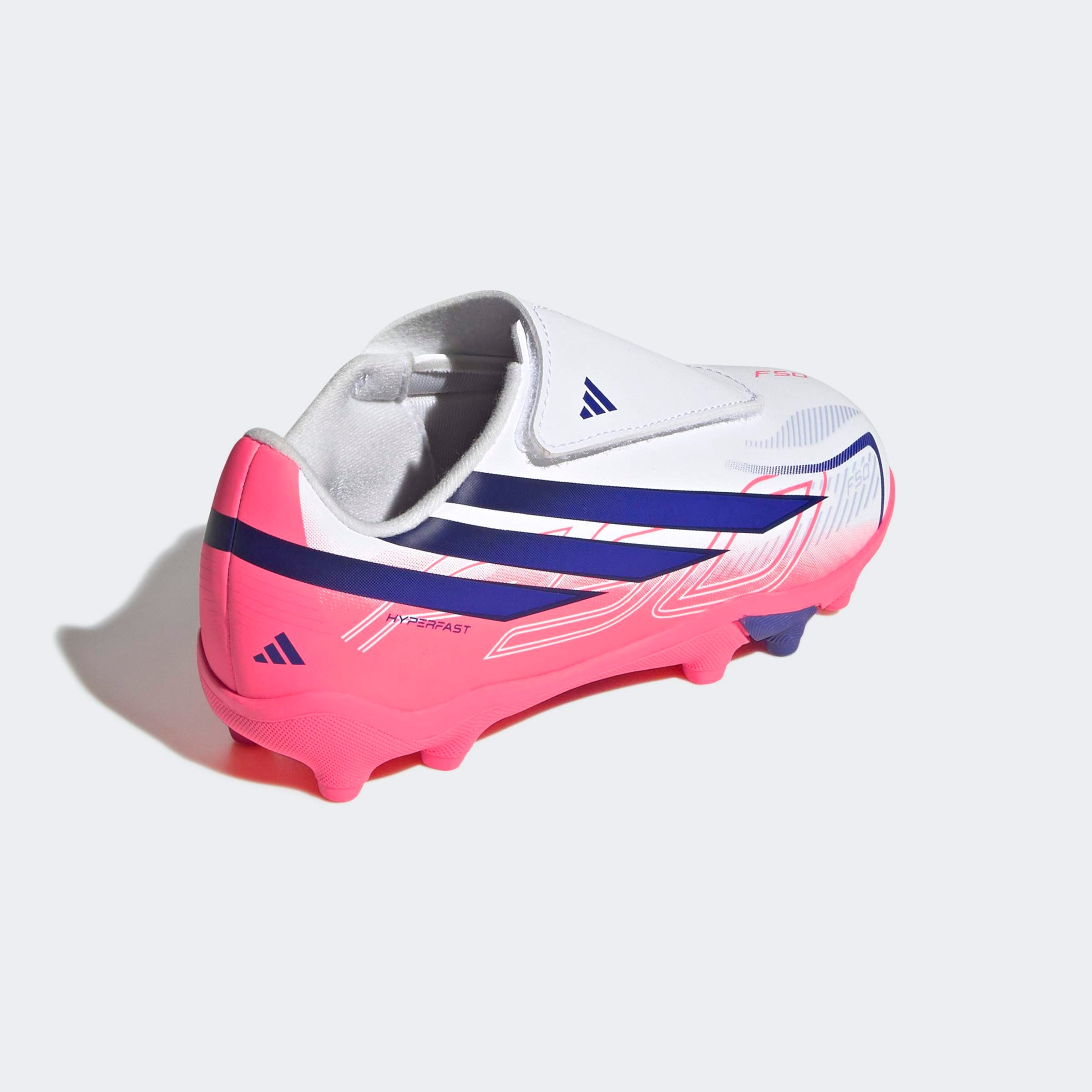 Chuteiras Criança Adidas F50 Hyperfast Club Vel FG/MG Branca/Rosa Adidas 