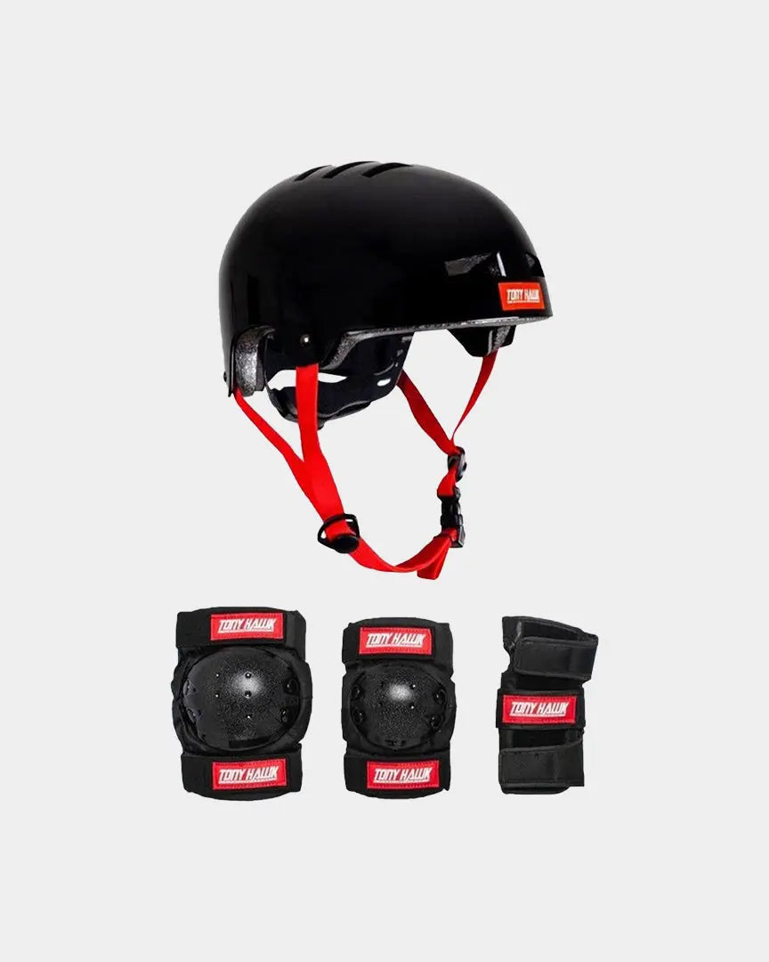 Conjunto de Proteção Tony Hawk Skate Preto