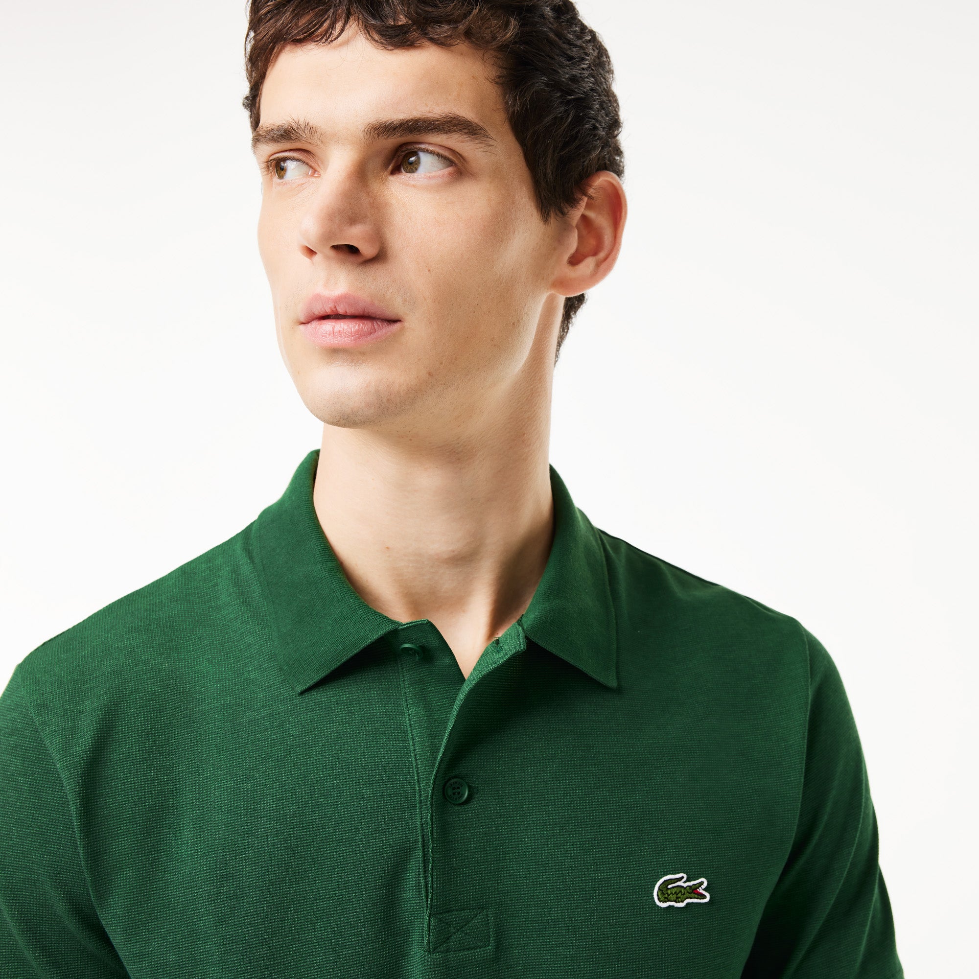 Lacoste Short Sleeved Ribbed Collar Shirt Verde Lacoste 