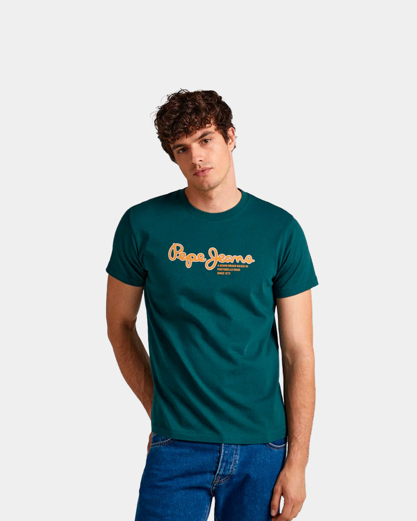 T-Shirt Logo Estampado Pepe Jeans Verde PM509126692