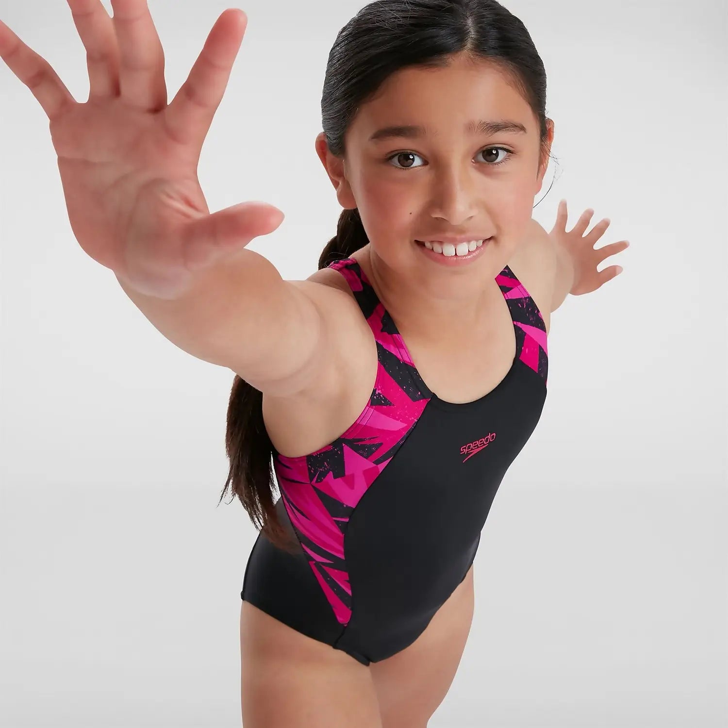 Fato de Banho Speedo J Preto/Rosa