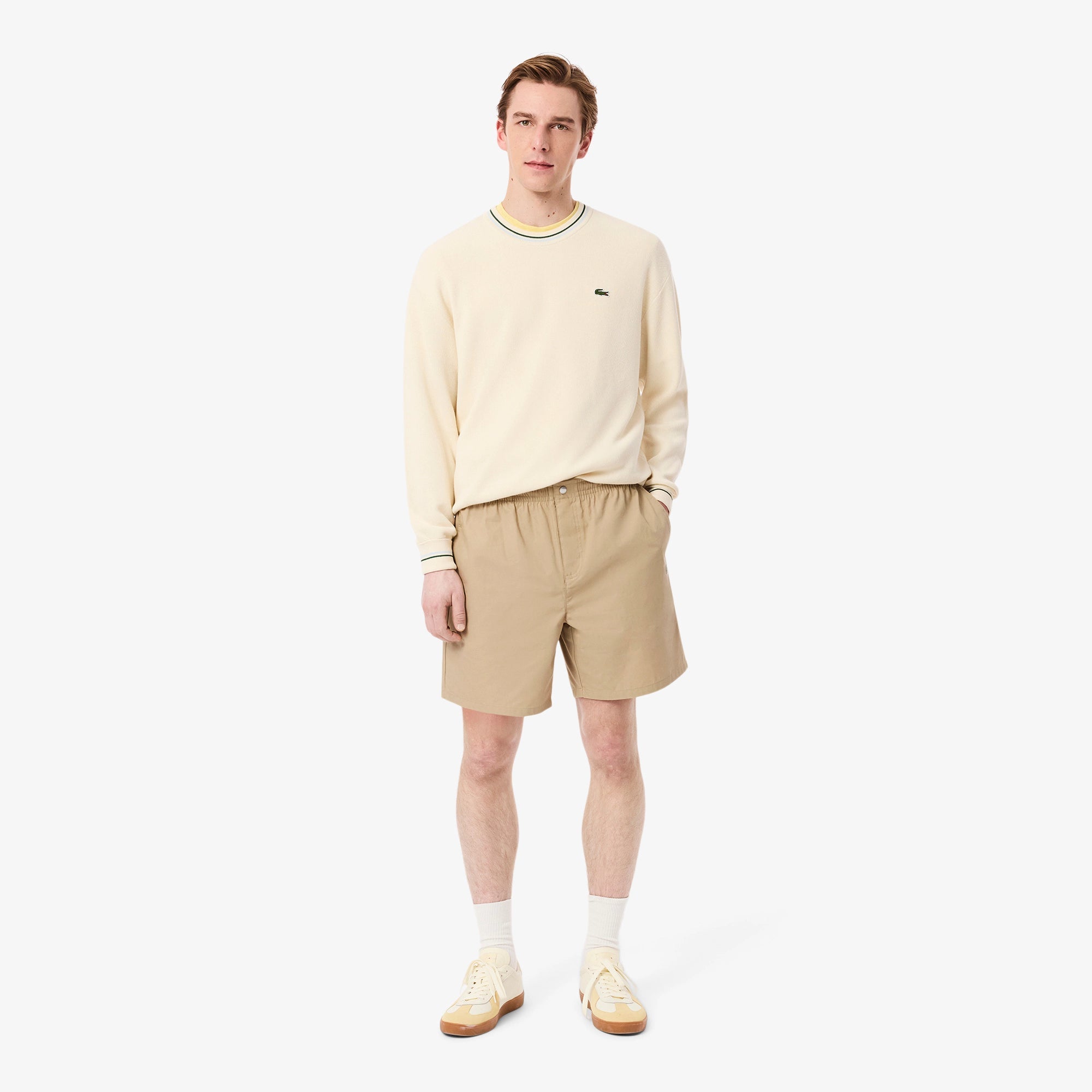 Lacoste Calções Relaxed Fit Bege Lacoste 