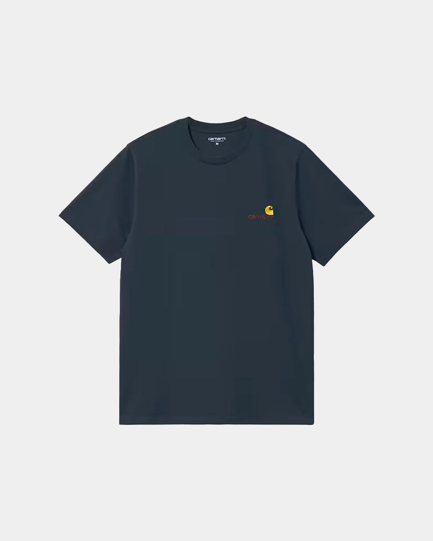 T-Shirt Carhartt WIP American Script Azul Escuro I029956J0XX
