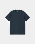 T-Shirt Carhartt WIP American Script Azul Escuro I029956J0XX