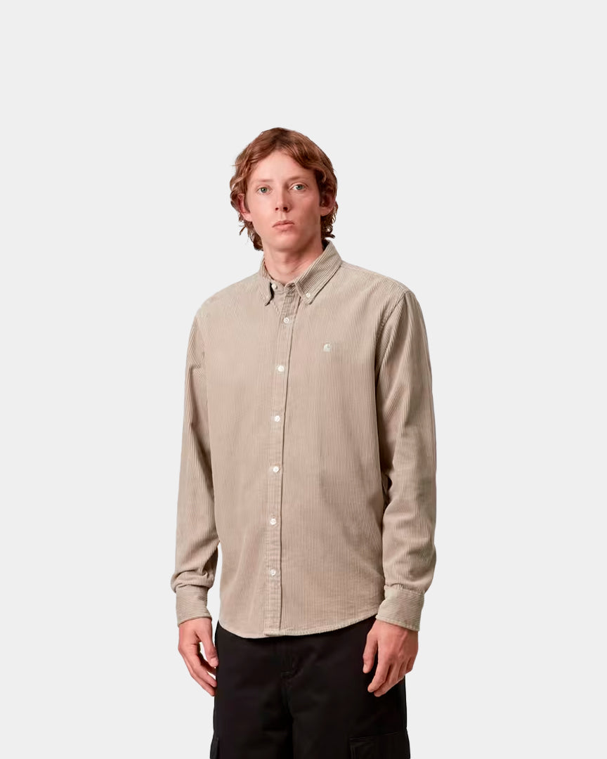 Carhartt WIP Camisa Madison Cord Bege  I0299580FGXX