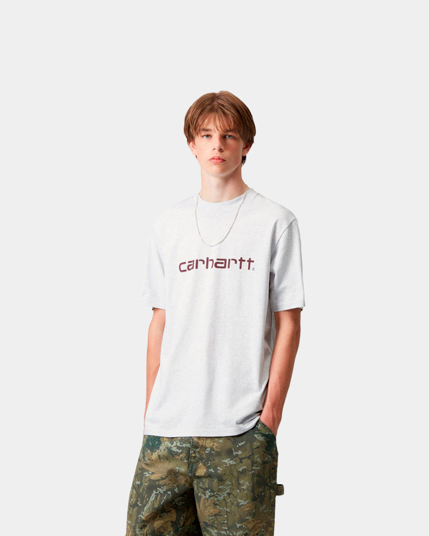 Carhartt WIP T-Shirt S/S Script Cinza/Bordô I03570038H