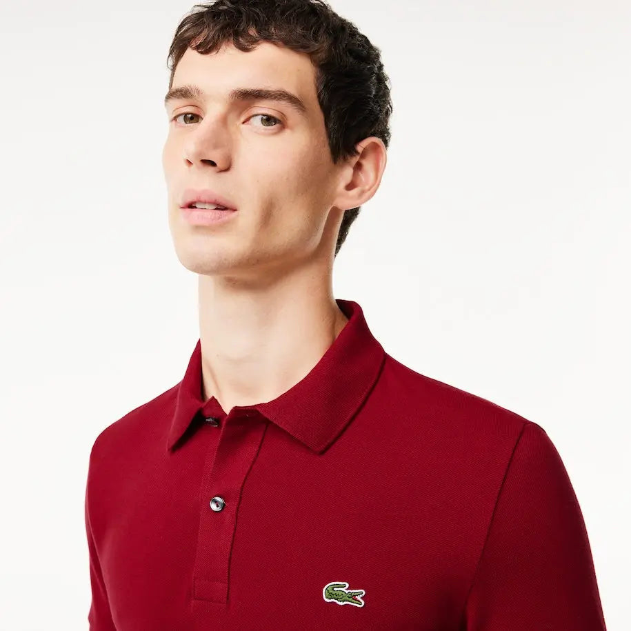 Lacoste Polo Ribbed Collar Shirt Bordeaux Lacoste 