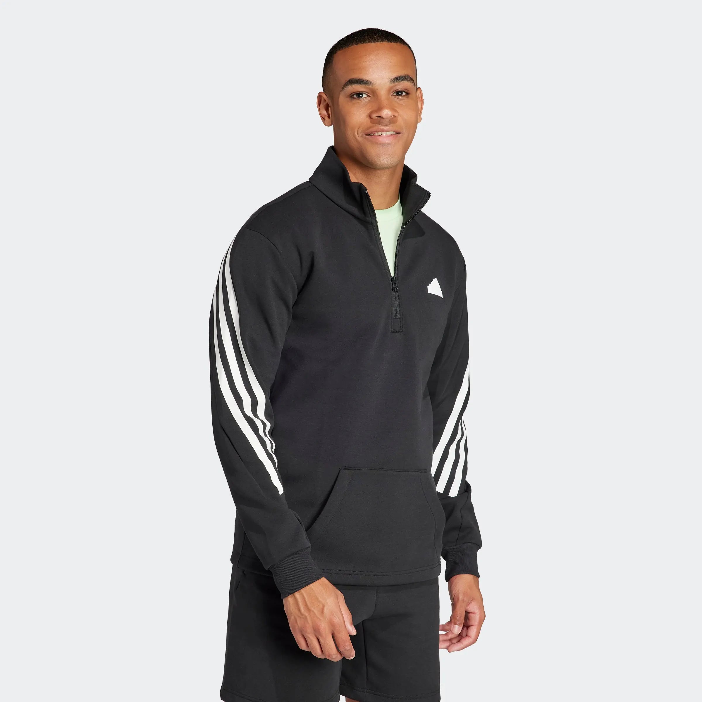Adidas Camisola 3S com meio fecho Preto Adidas 