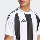 Adidas T-shirt Striped 24 Jersey Branco/Preto Adidas 