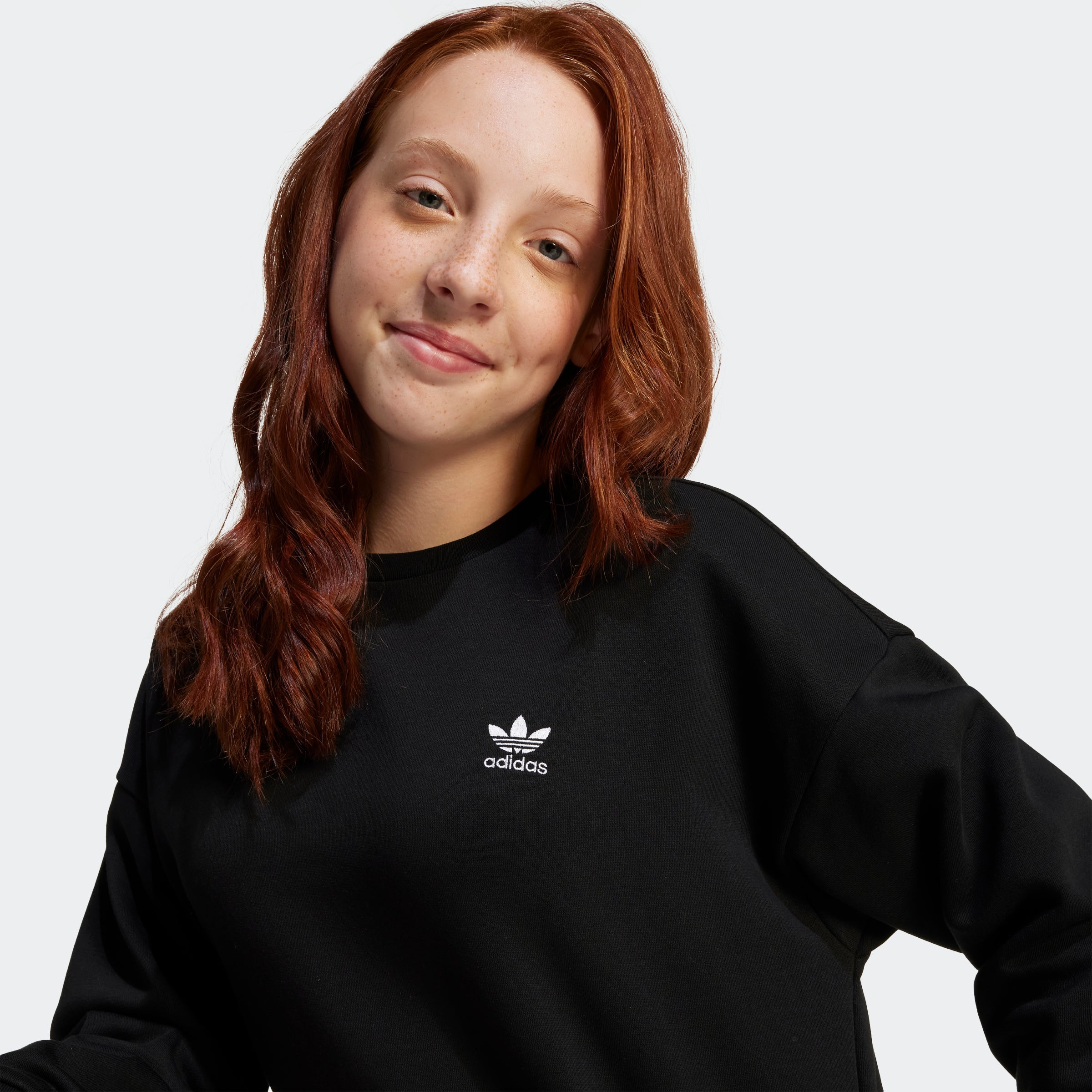 Adidas Camisola Crew Cardada J Preto Adidas 