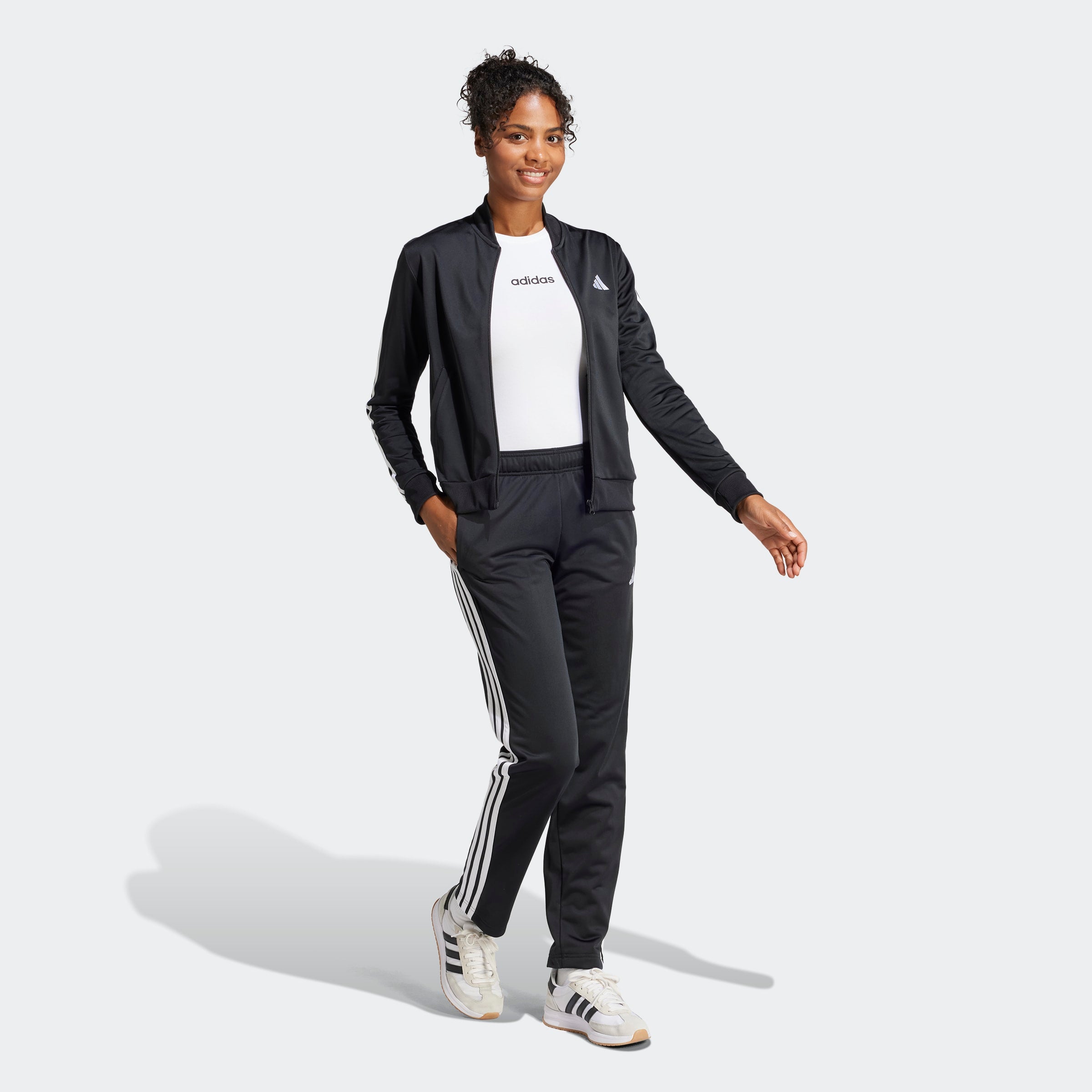 Adidas Fato de Treino 3-Stripes Essentials Mulher Preto Adidas 