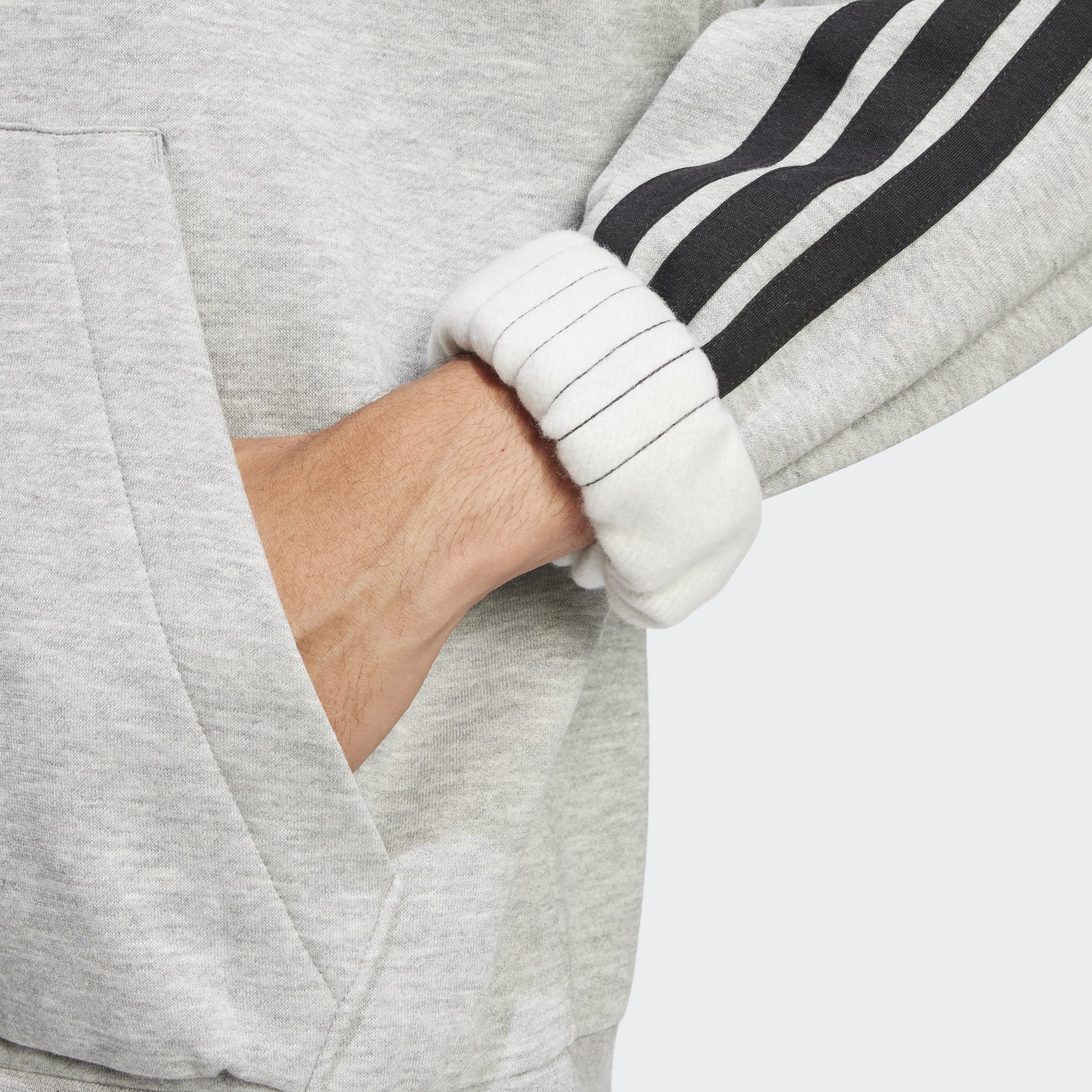 Adidas Camisola Essentials 3-Stripes Fleece Cinza Adidas 