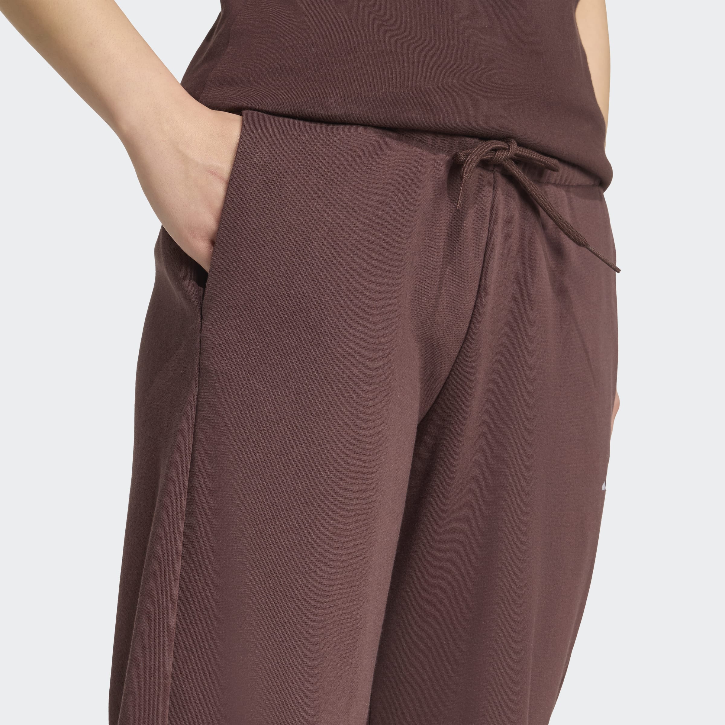 Adidas Calças Largas Cardadas Castanho Adidas 