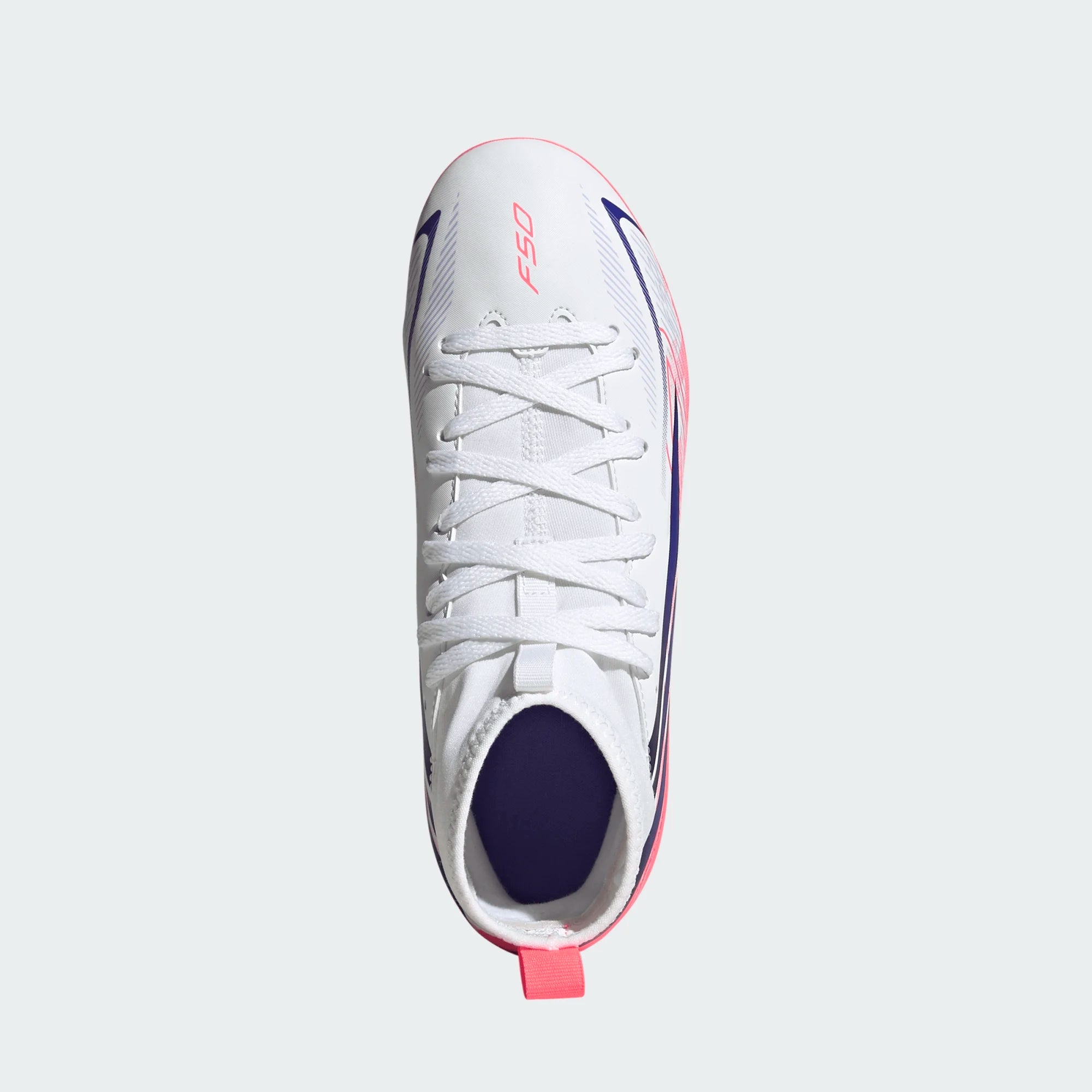 Chuteiras Criança Adidas F50 Hyperfast Club Branco/Roxo/Laranja Adidas 
