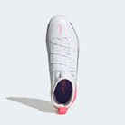 Chuteiras Adidas F50 Hyperfast League Mid FG Júnior Branco/Rosa Adidas 