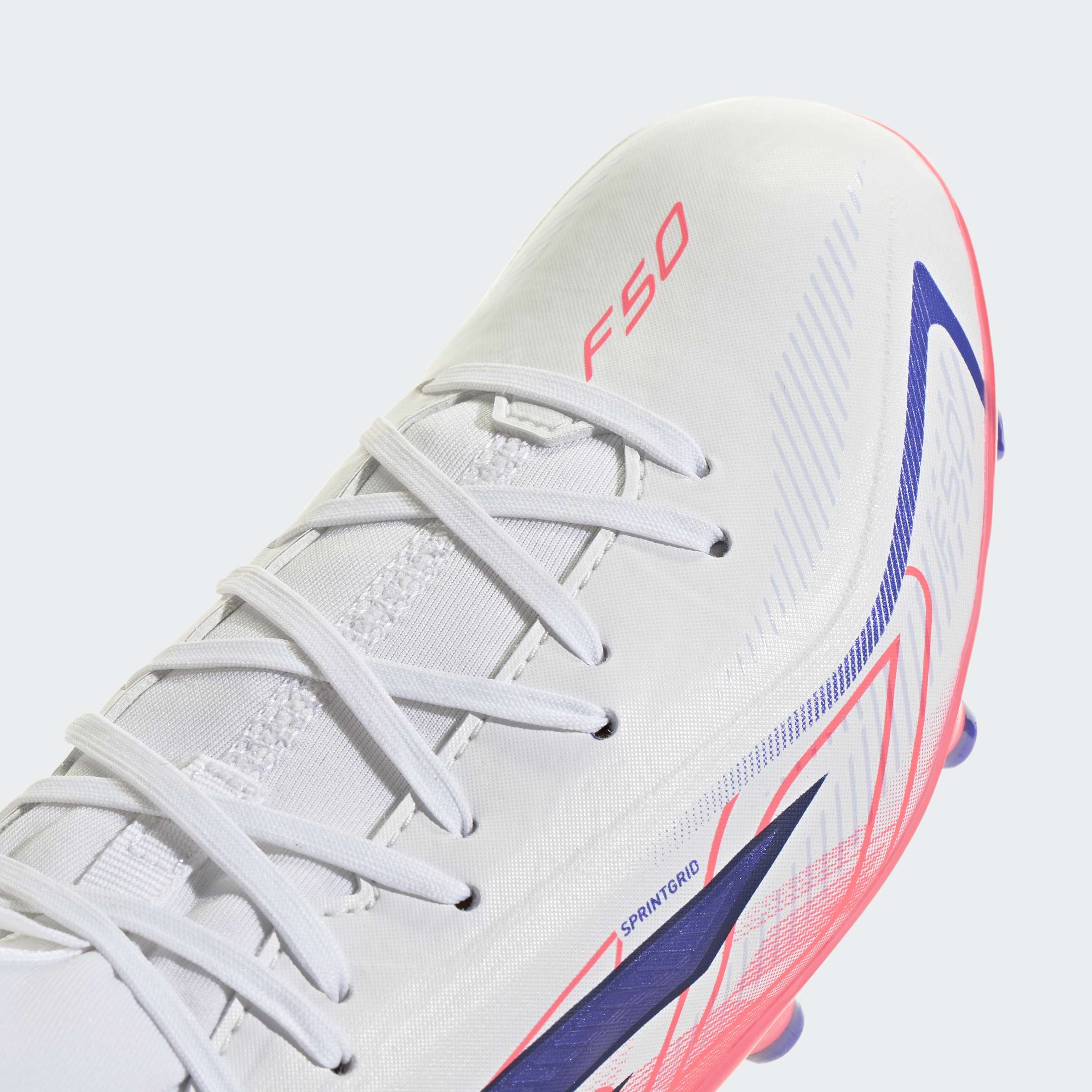 Chuteiras Adidas F50 Hyperfast League Mid FG Júnior Branco/Rosa Adidas 