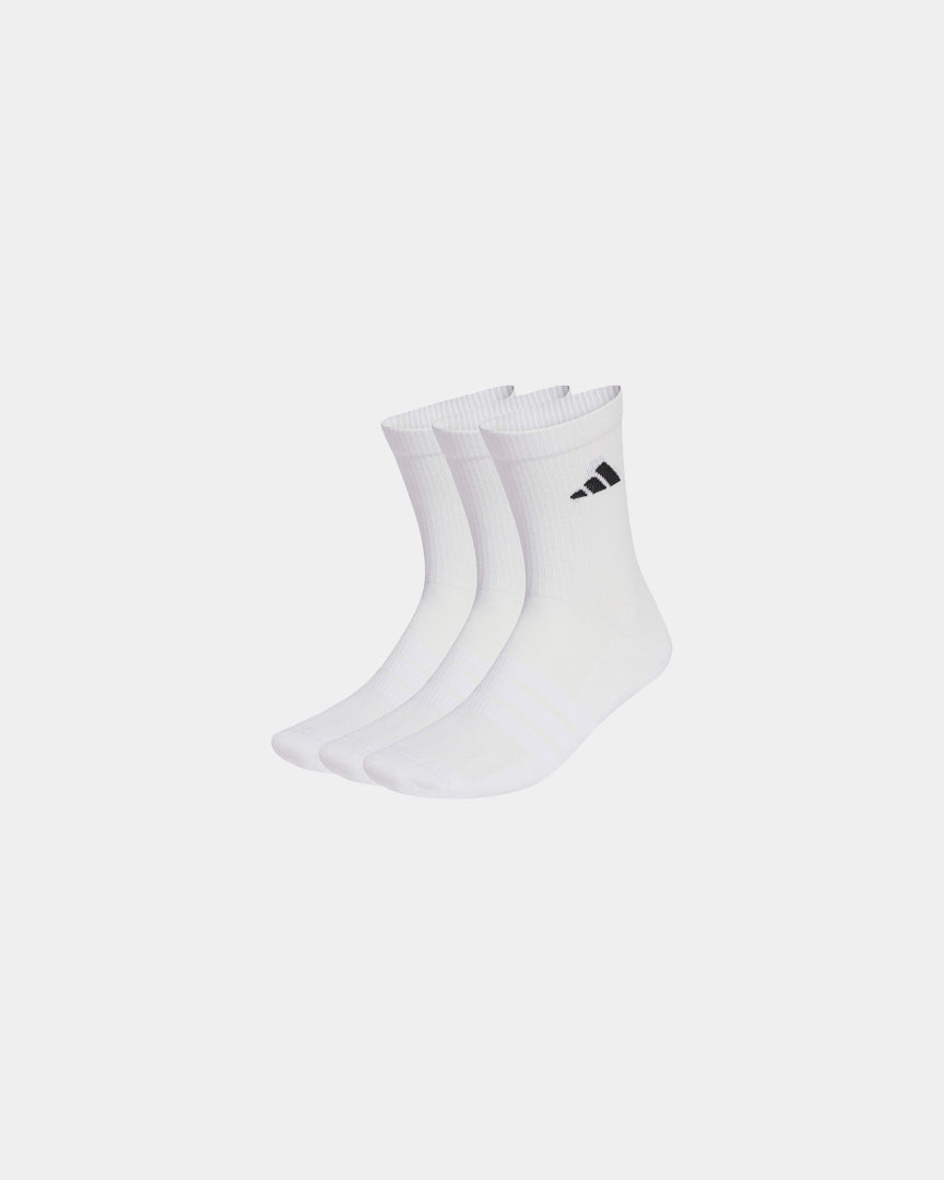 Meias Adidas Cano Médio Almofadadas 3P Brancas JZ0530