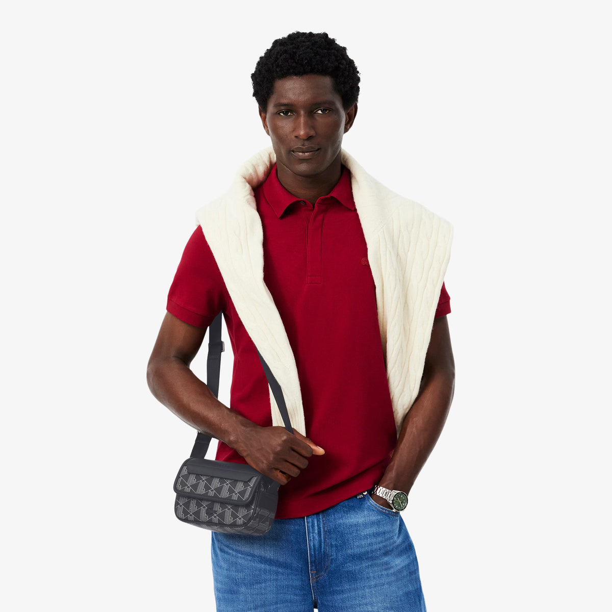 Mini Mala Lacoste Messenger The Blend Preta Lacoste 