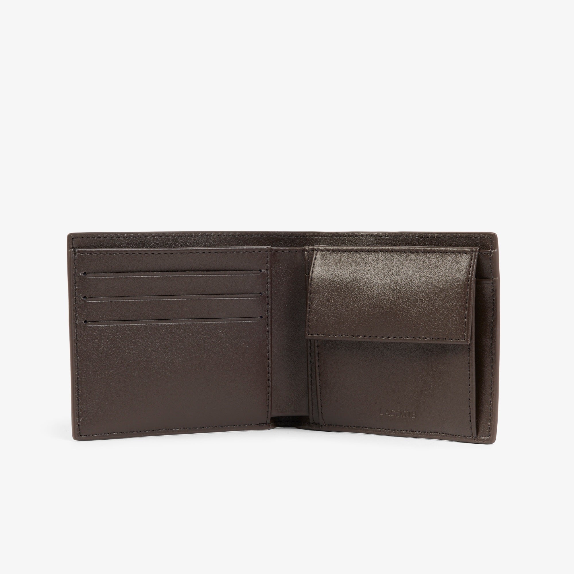 Carteira em Pele Lacoste M Billfold Coin Castanha Lacoste 