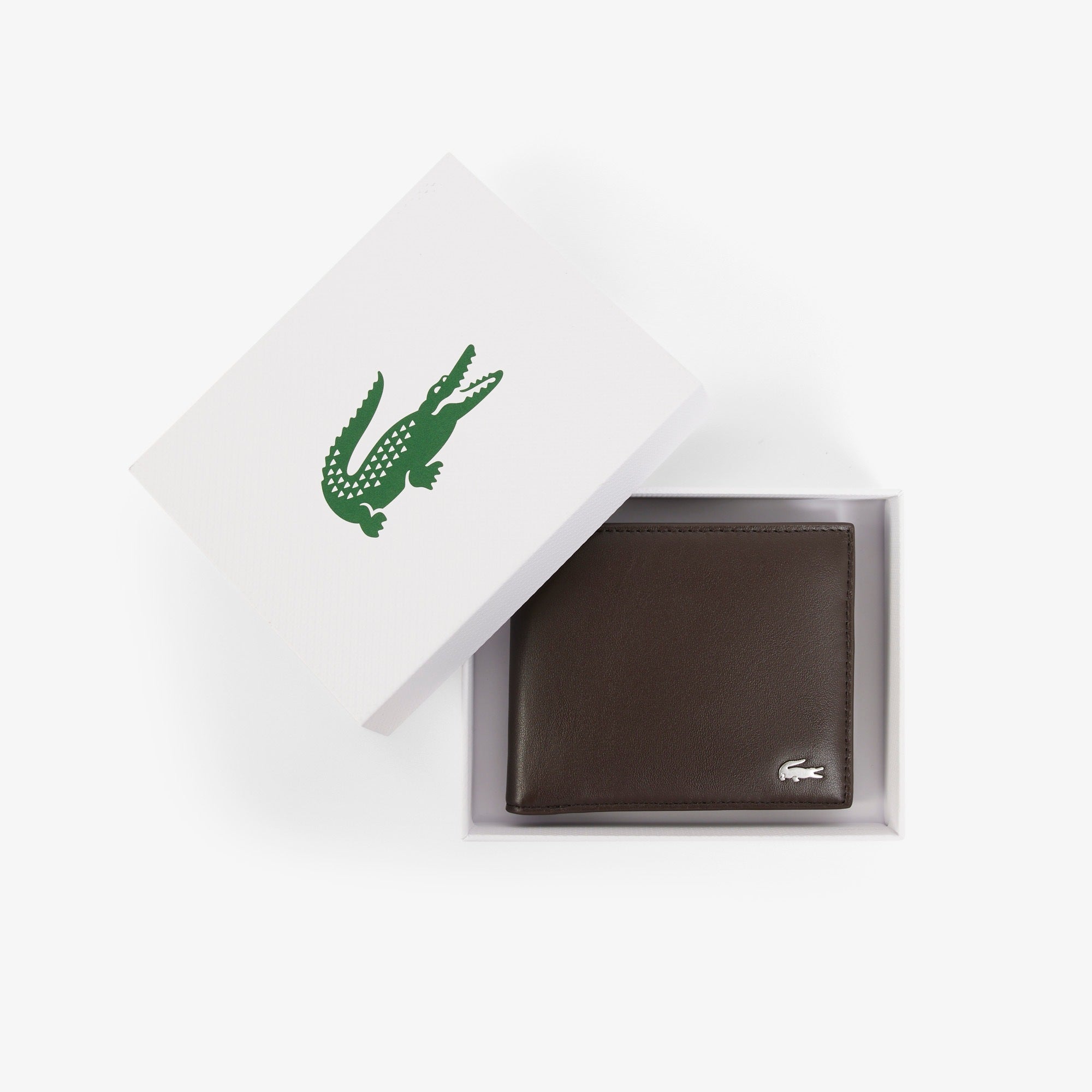 Carteira em Pele Lacoste M Billfold Coin Castanha Lacoste 