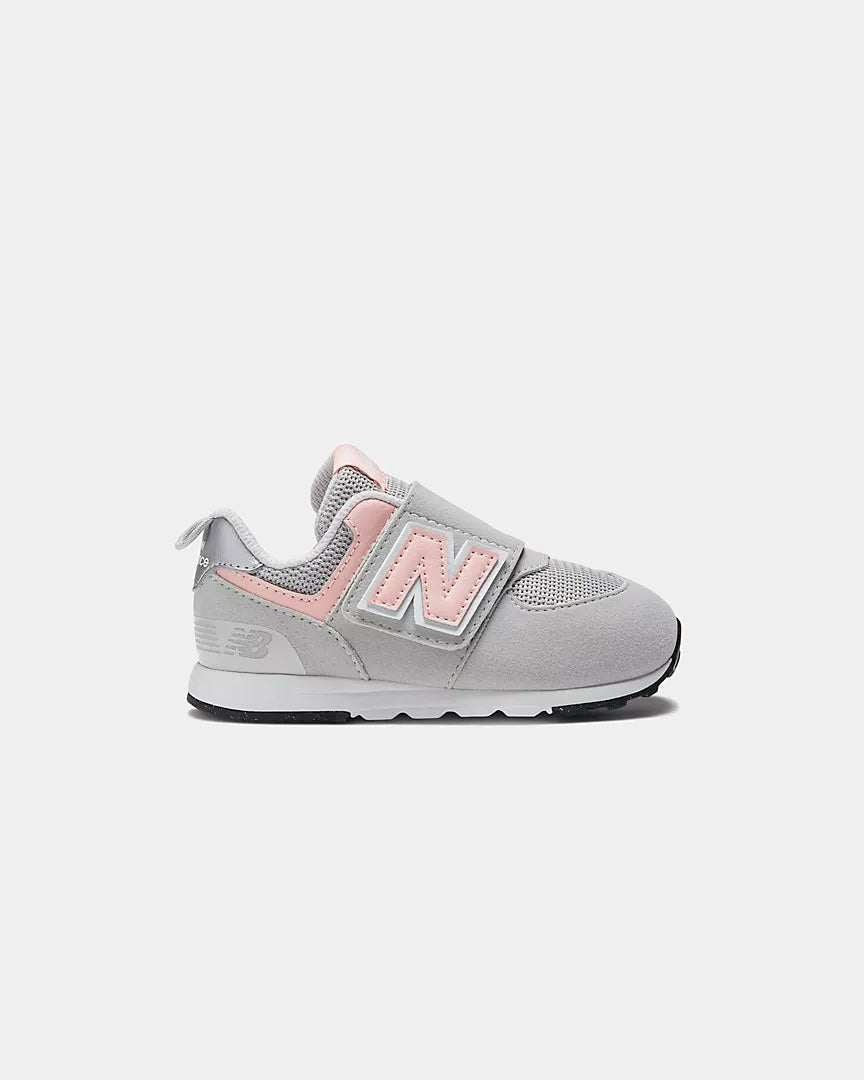 sapatilhas New Balance 574 Hook & Loop Cinza/Rosa NW574PK