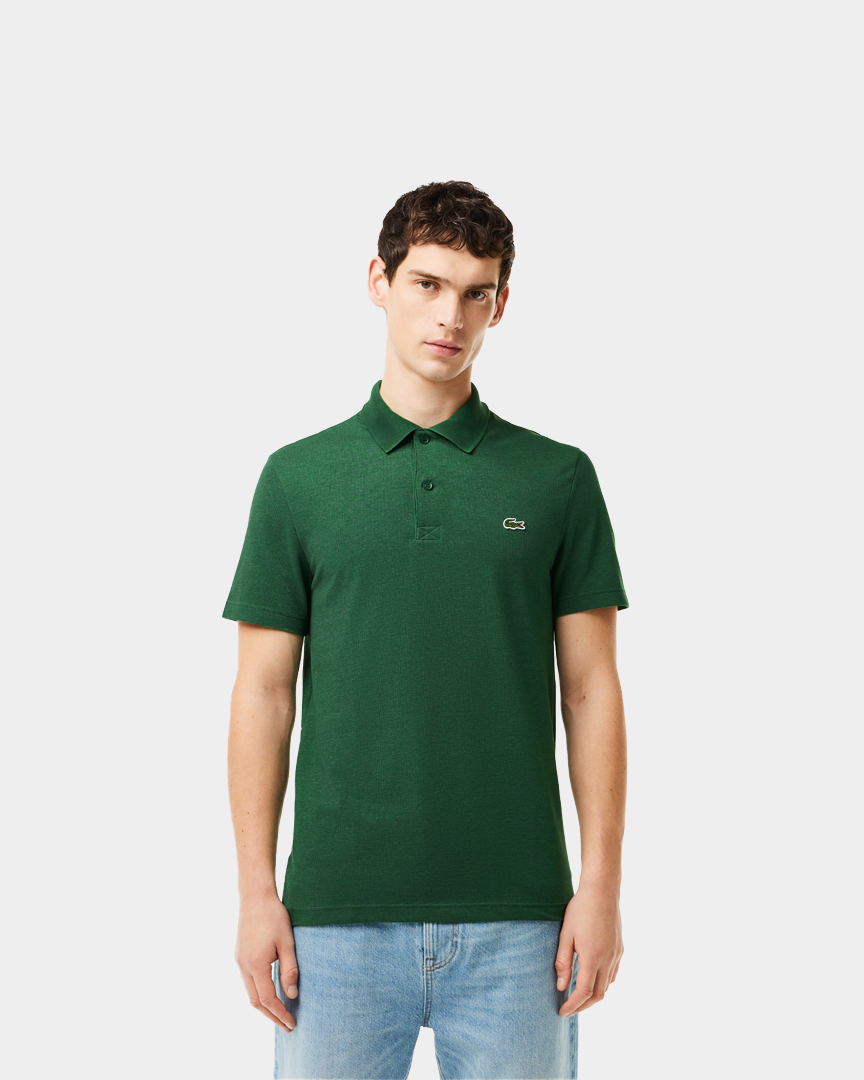 Lacoste Short Sleeved Ribbed Collar Shirt Verde PH401200132