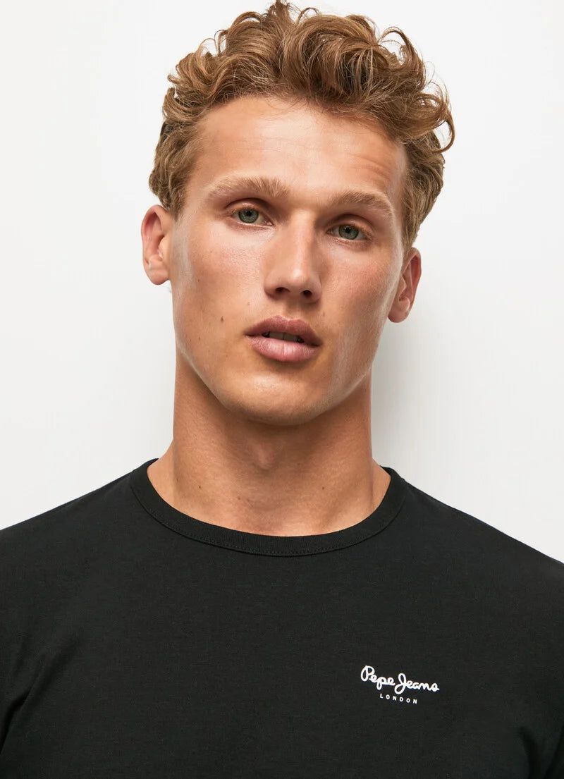 Pepe Jeans T-Shirt Manga Comprida Preta Pepe Jeans
