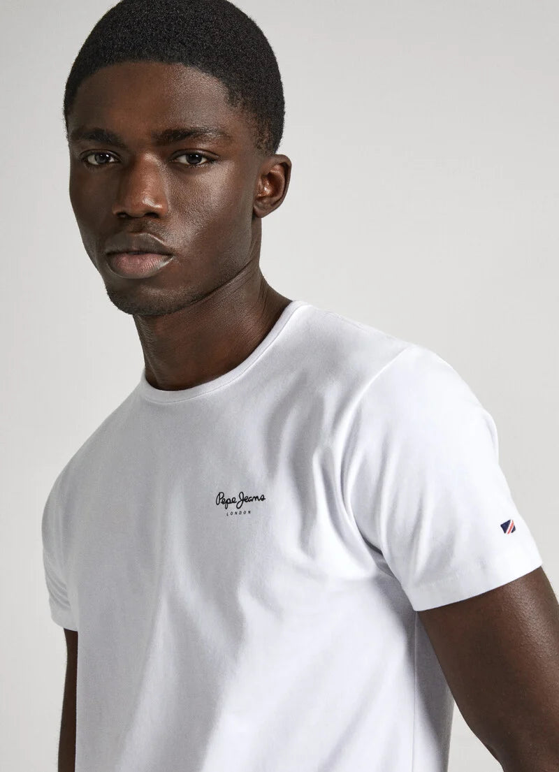 Pepe Jeans T-Shirt Logo Slim Branca Pepe Jeans