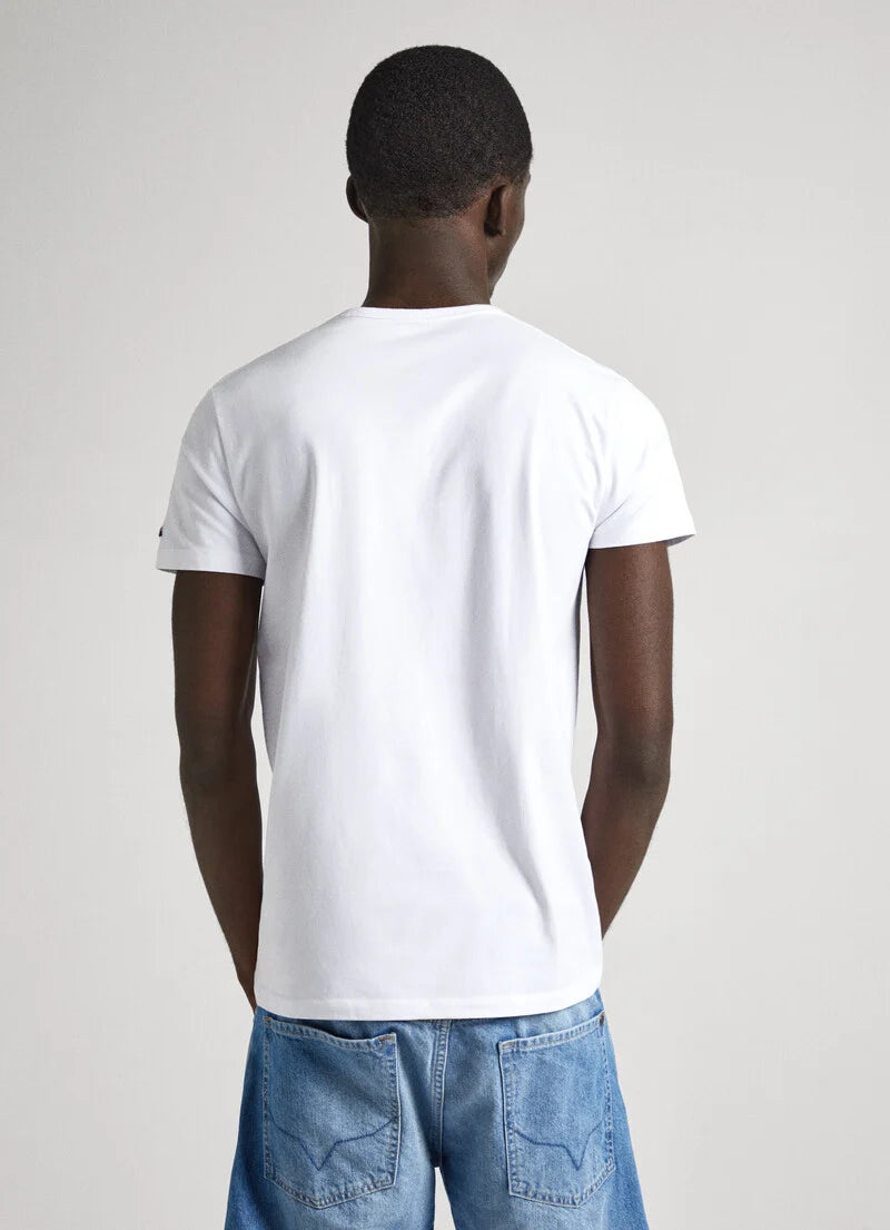 Pepe Jeans T-Shirt Logo Slim Branca Pepe Jeans