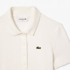 Polo Mulher Lacoste L.12.D de Algodão Canelado Slim Fit Branco Lacoste 