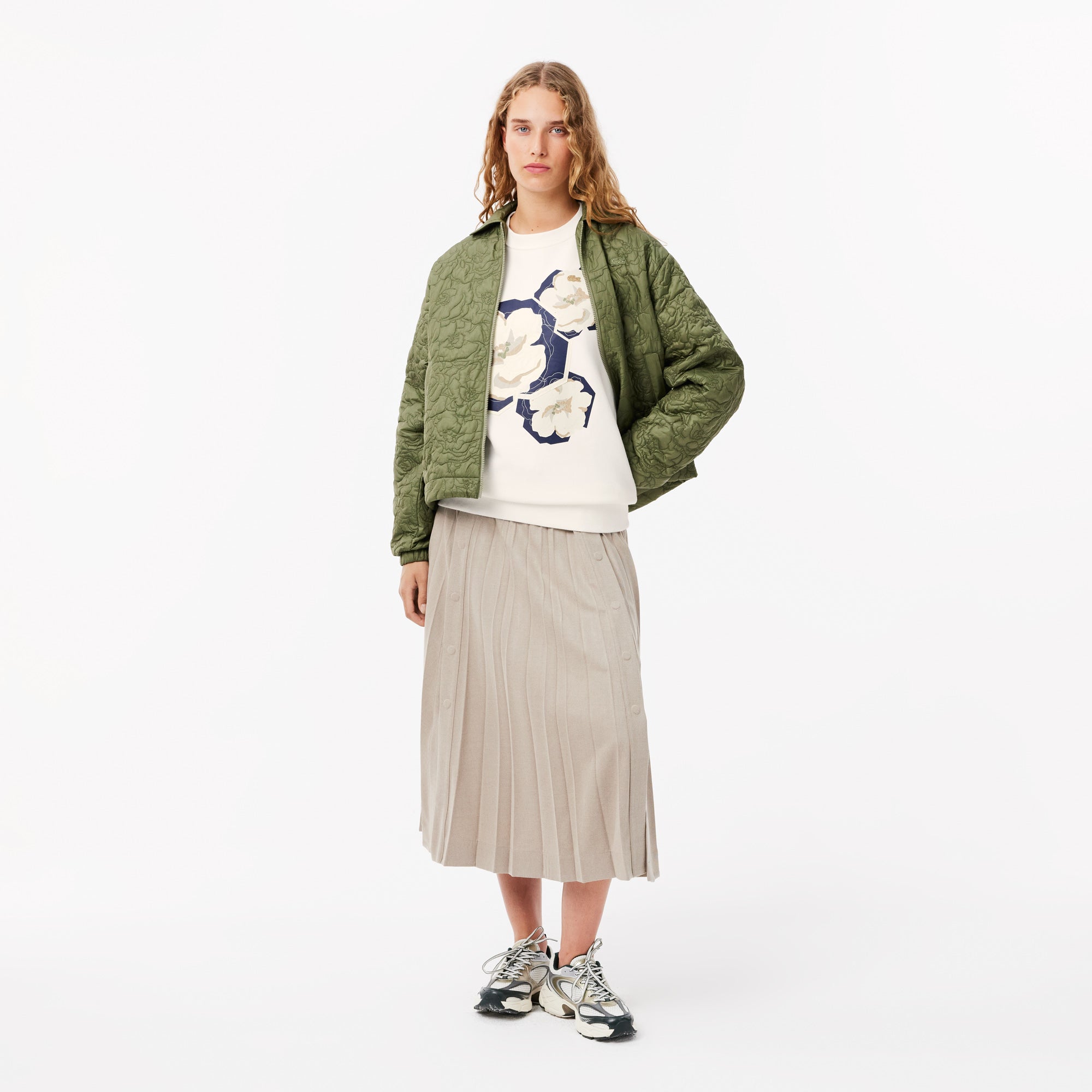 Lacoste Camisola Oversized Flower Bege Lacoste 