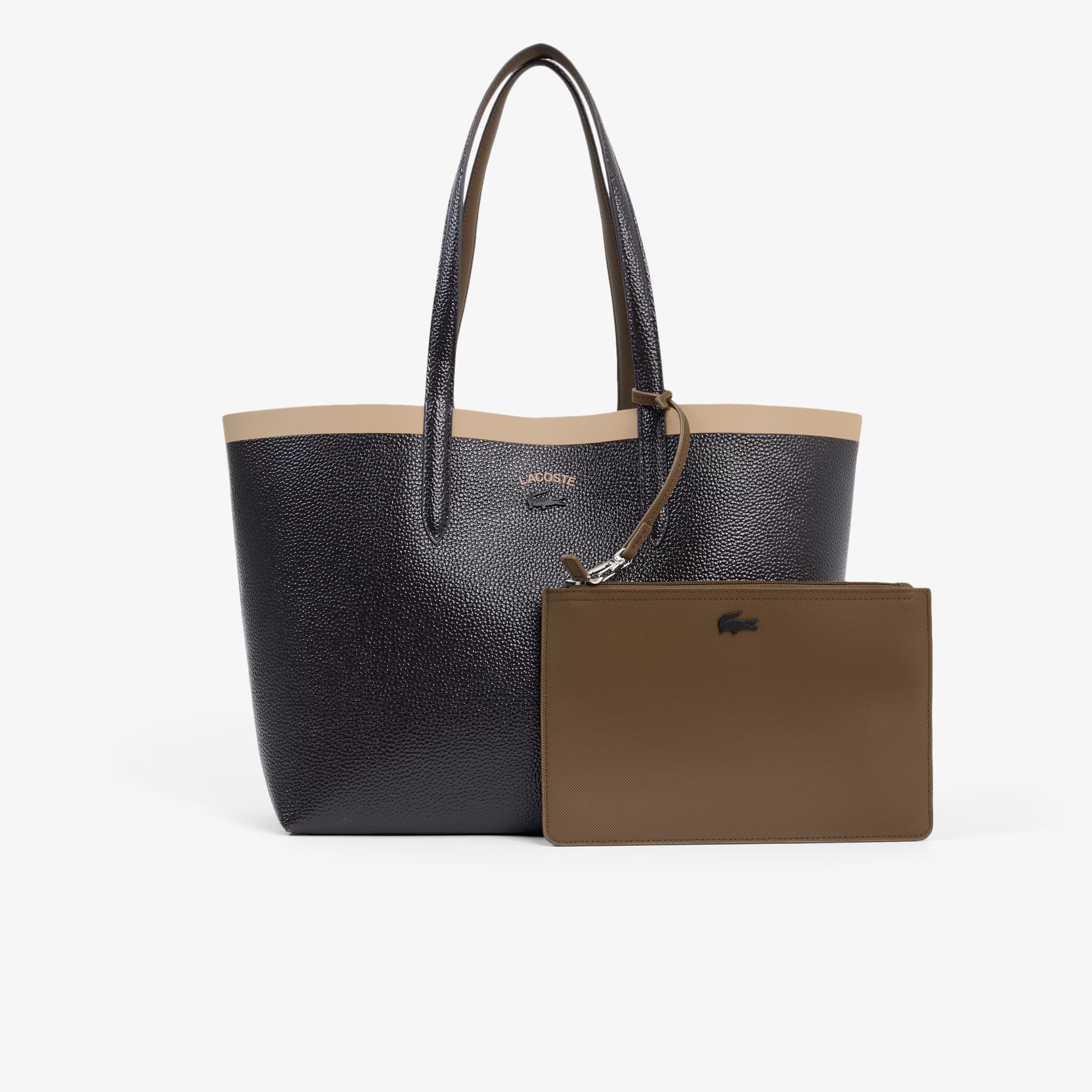 Saco Mala Lacoste Tote Anna Reversível Castanho/Bege Lacoste 
