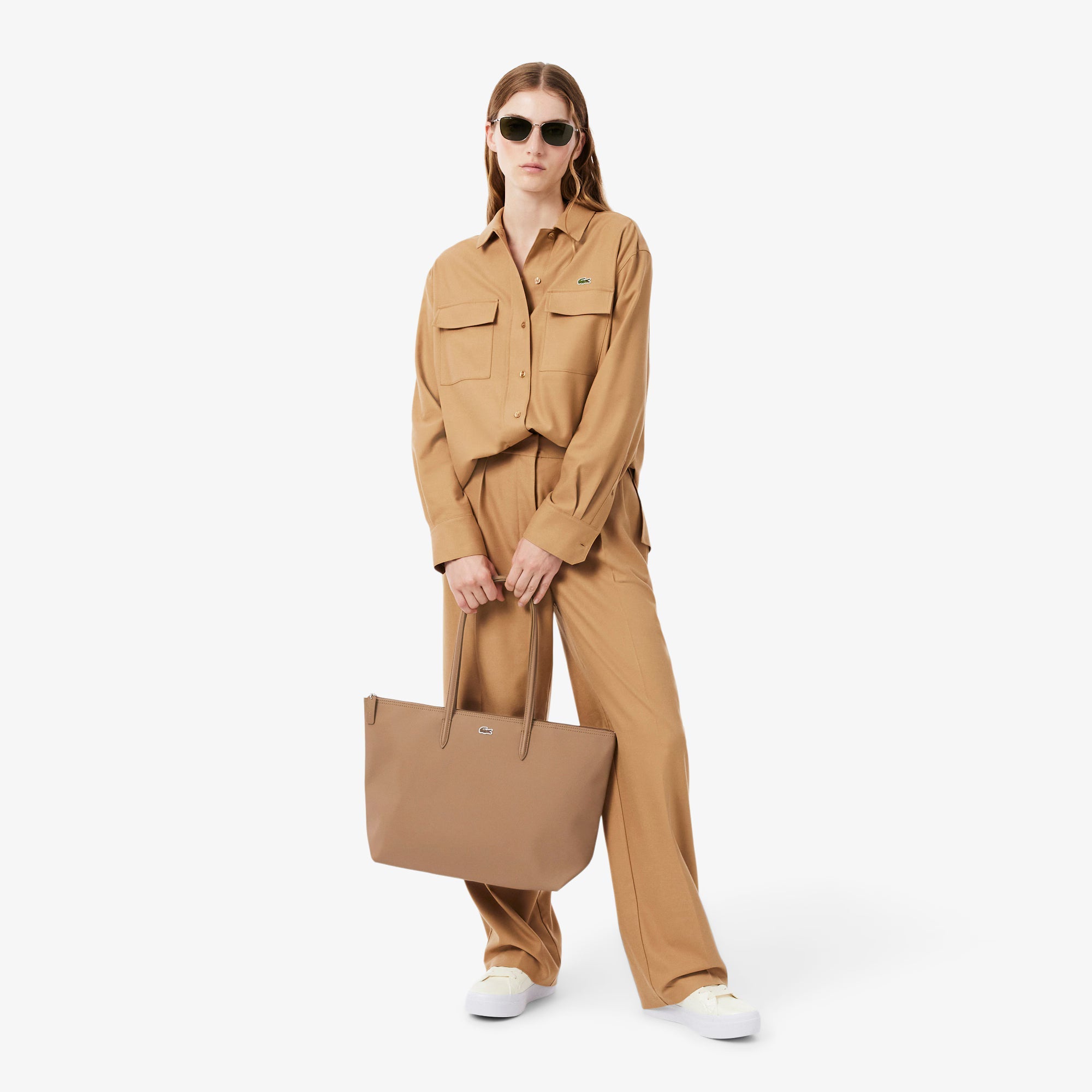 Saco Mala Lacoste Tote L.12.12 Concept Grande Castanho Lacoste 