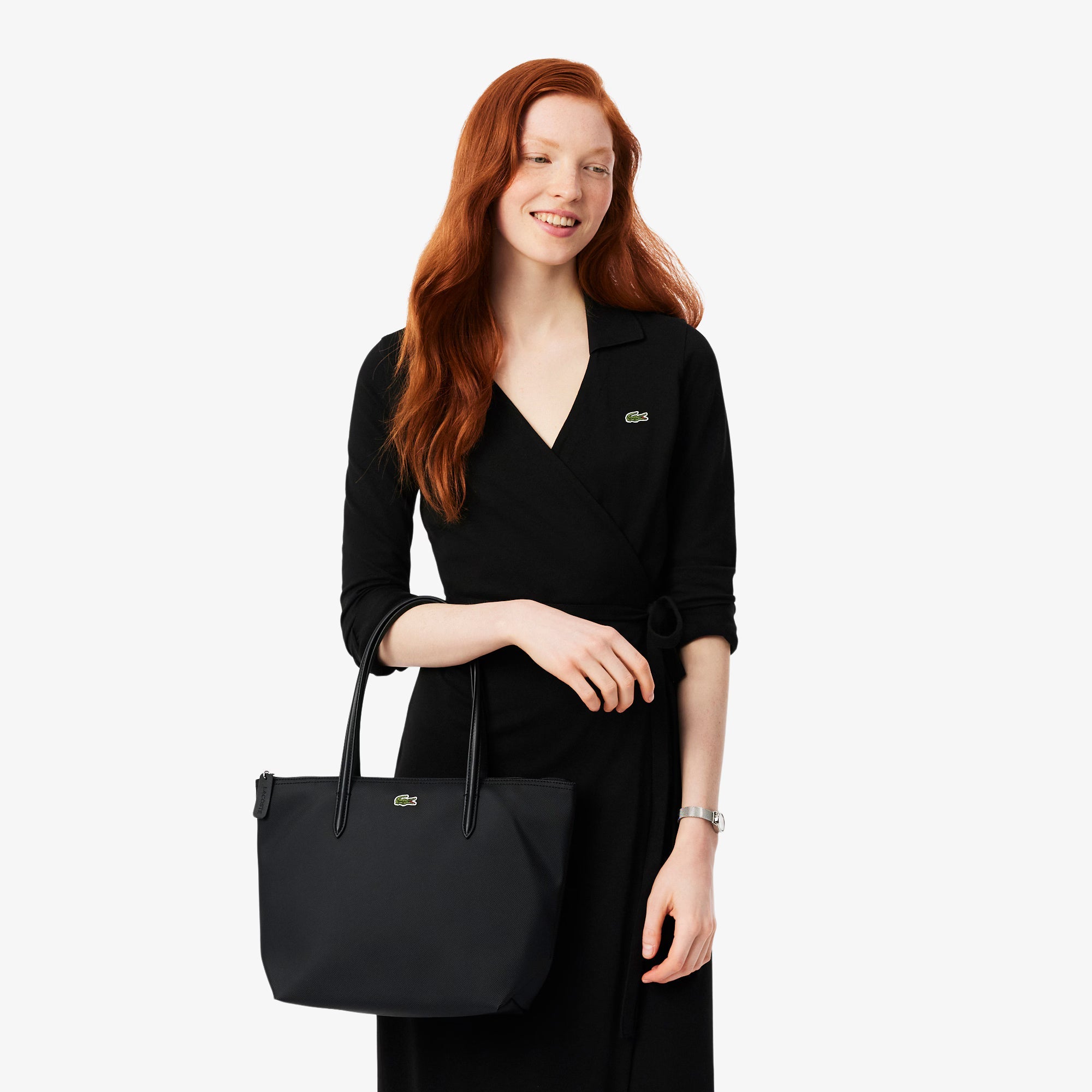 Saco Mala Lacoste Tote L.12.12 Concept Pequeno Preto Lacoste 