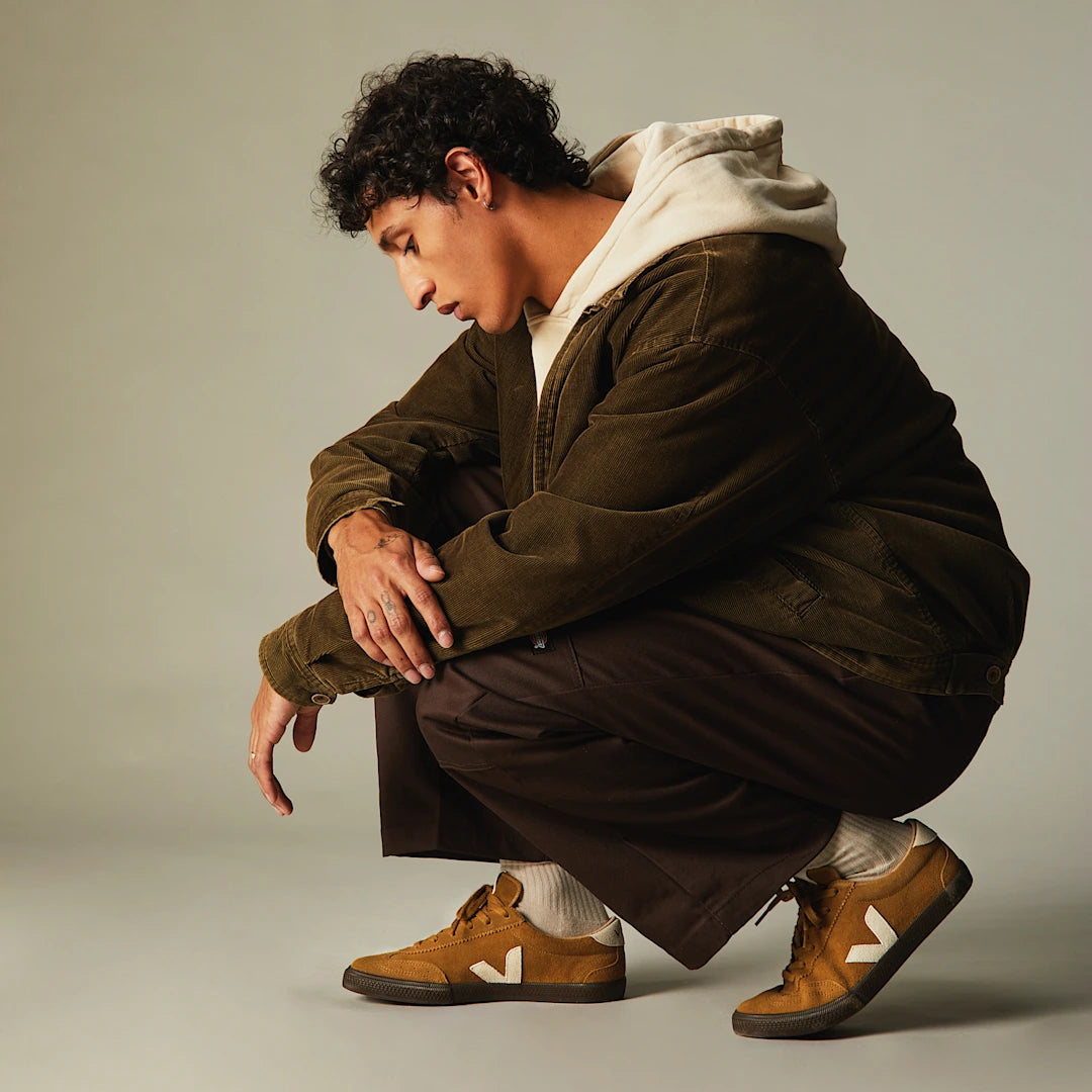 Sapatilha Homem Veja Volley Suede Castanho