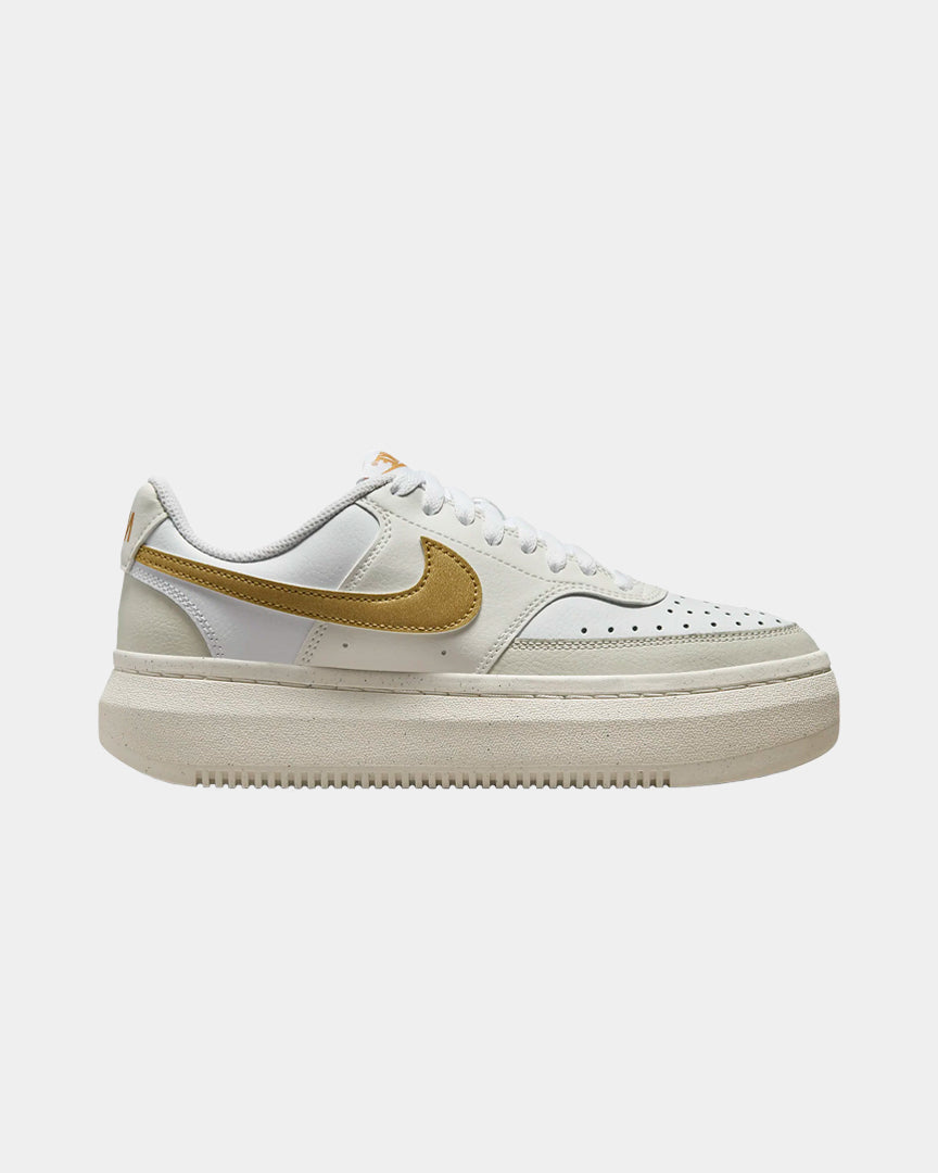 Sapatilha Nike Court Vision Alta Mulher Branco/Dourado