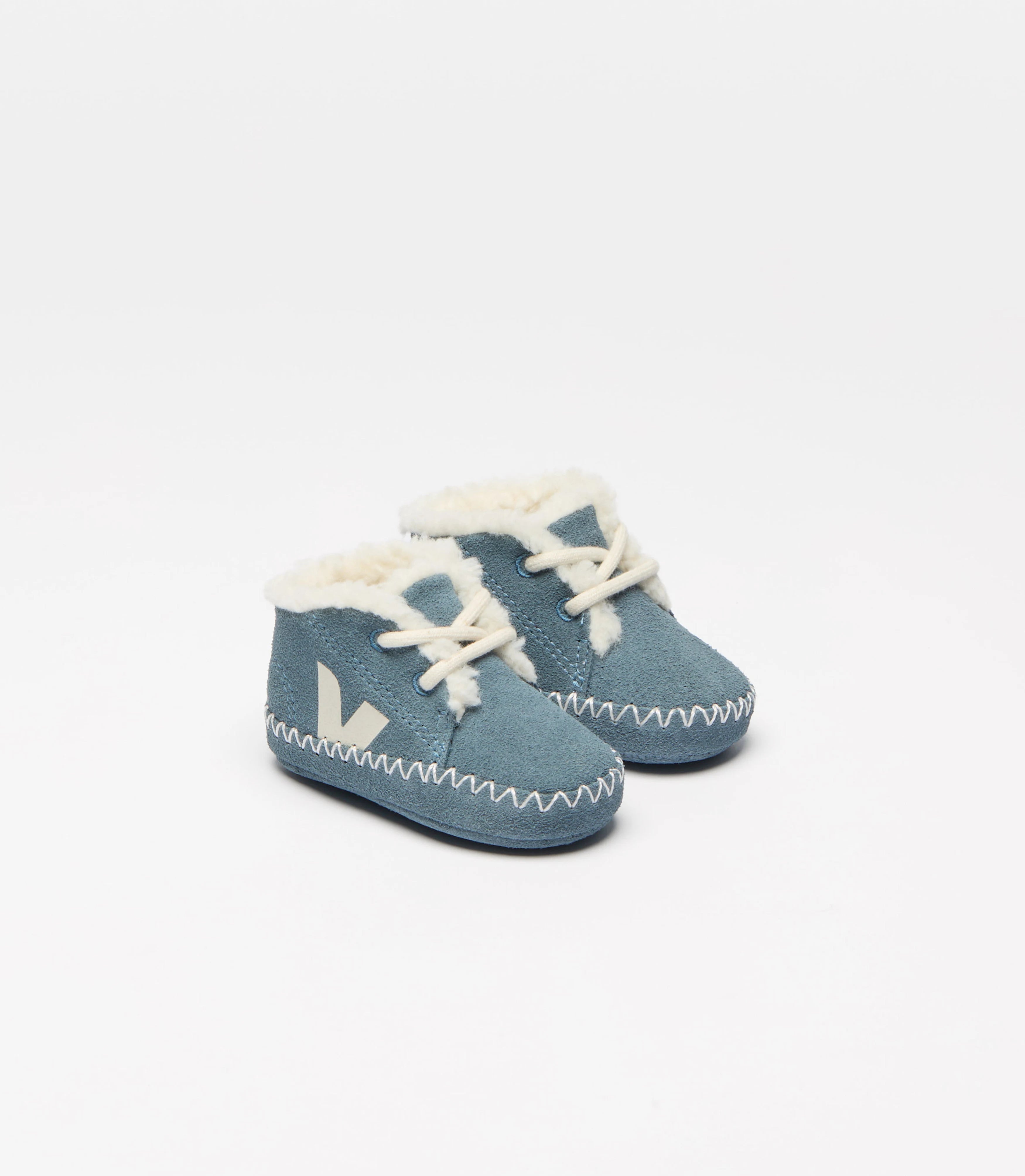 Sapatilha Veja Bebé Winter Light ZZ Suede Azul