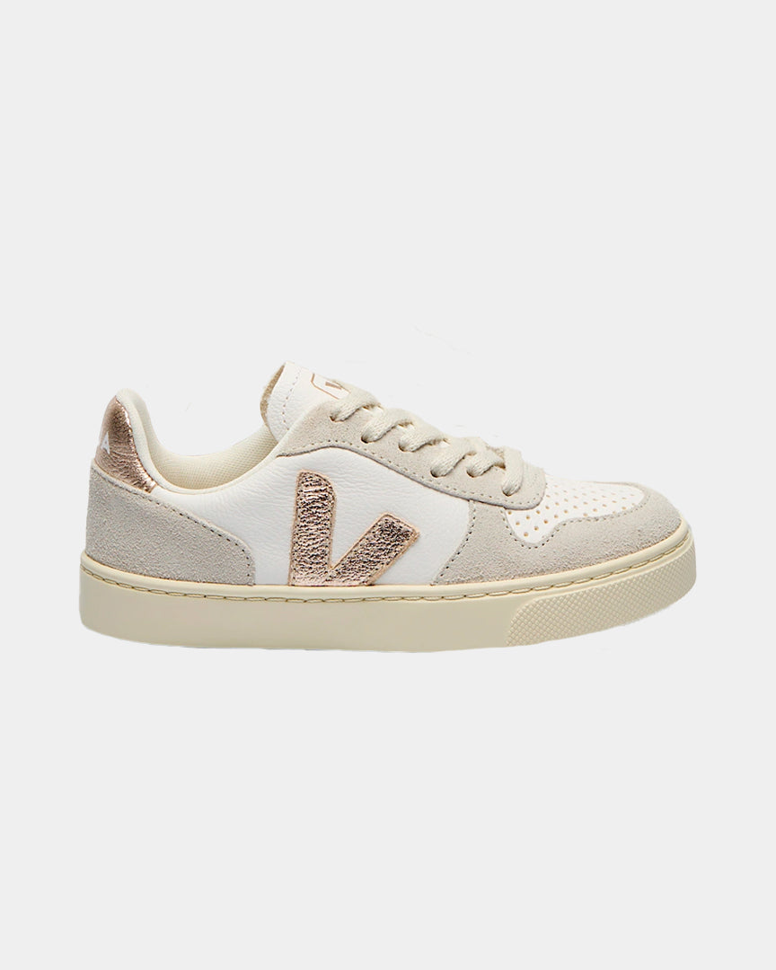 Veja Small V-10 Branco/Dourado CX0520620C 