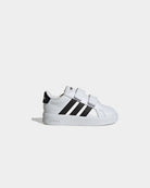 Sapatilhas Bebé Adidas Grand Court 3.0 Branca/Preta vista lateral