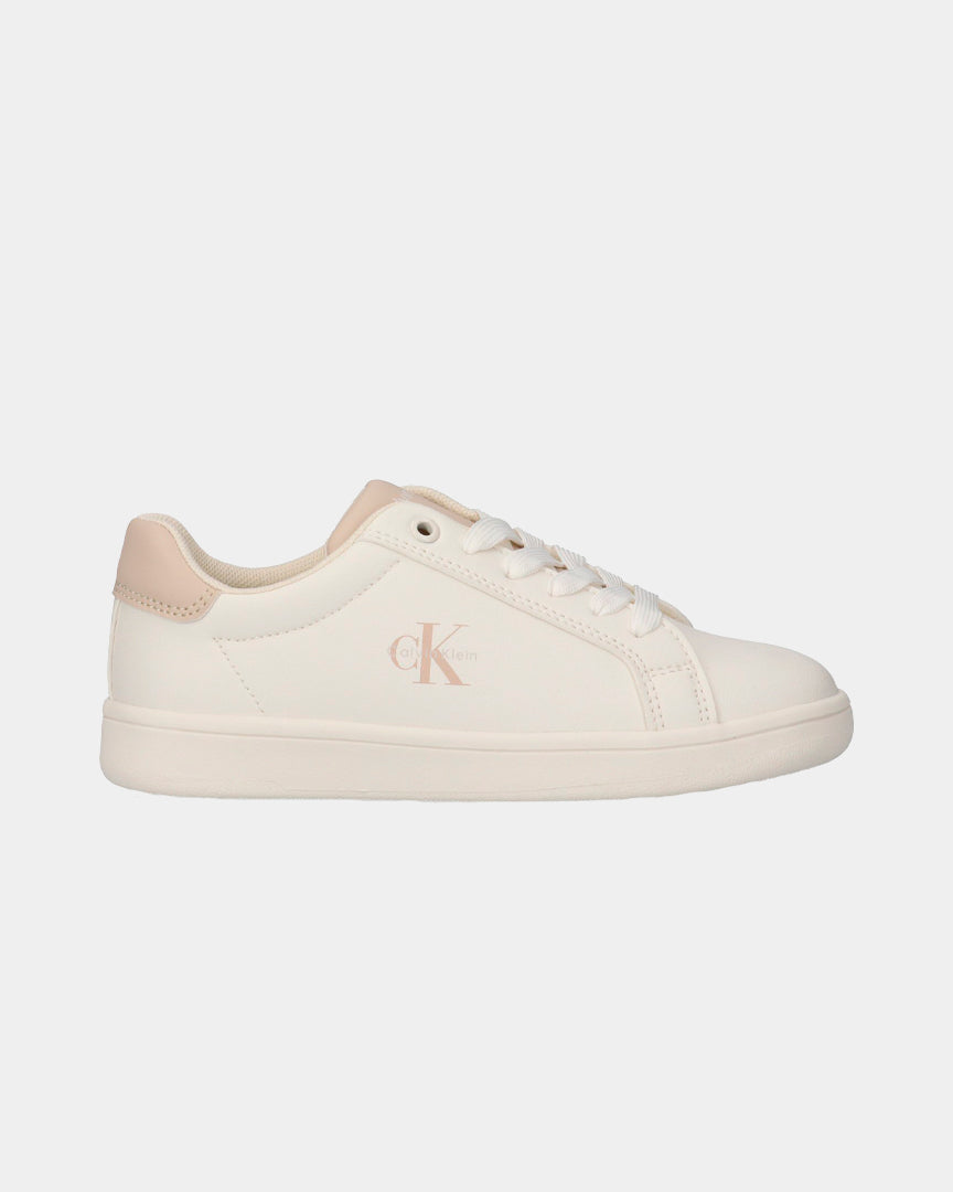 Sapatilhas Calvin Klein Low Cut Lace Mulher Branco/Bege