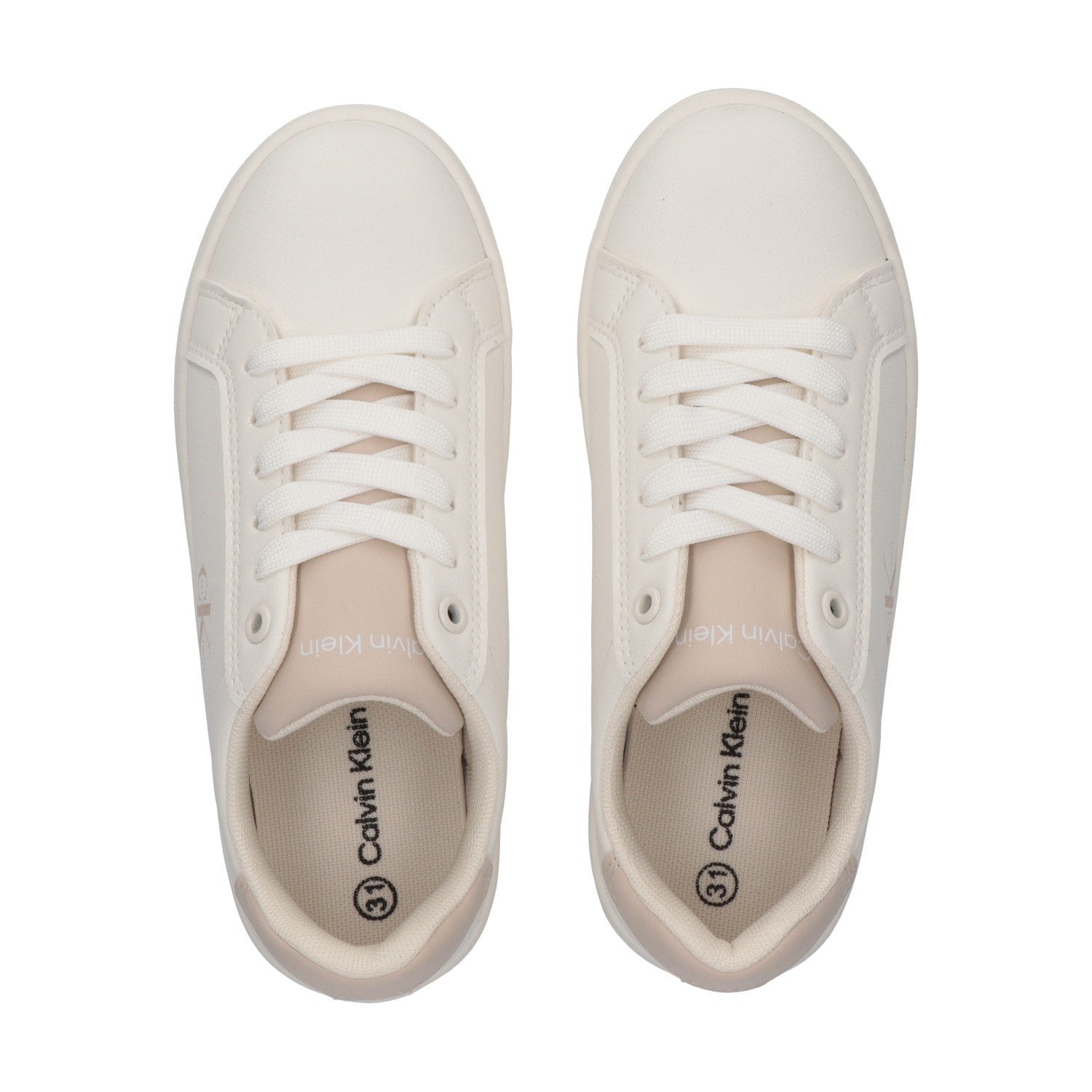 Sapatilhas Calvin Klein Low Cut Lace Mulher Branco/Bege