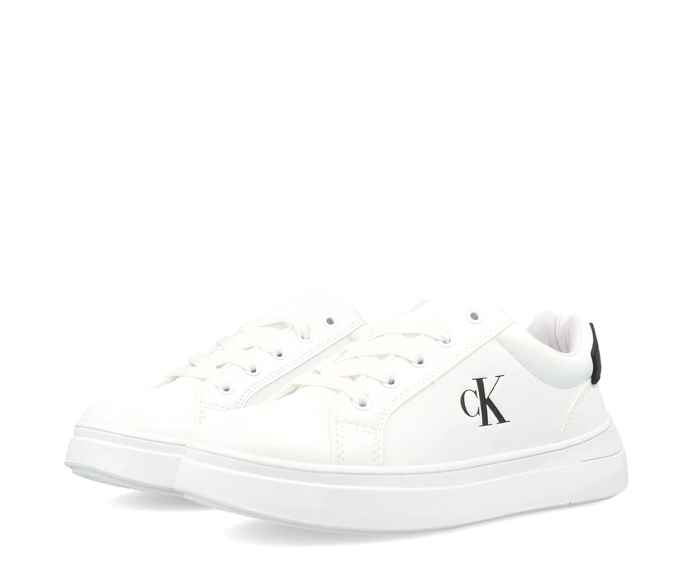 Sapatilhas Calvin Klein Low Cut Lace UP Mulher Branco/Preto1