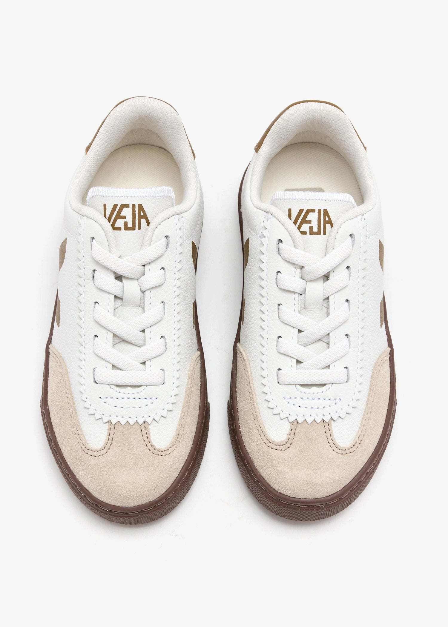 Sapatilhas Criança Veja Small Volley O.T Leather Branco/Castanho Veja 