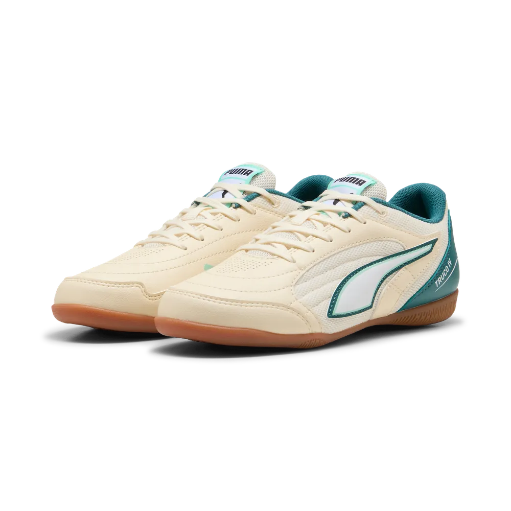 Sapatilhas Futsal Júnior Puma Truco IV Bege/Verde Puma 