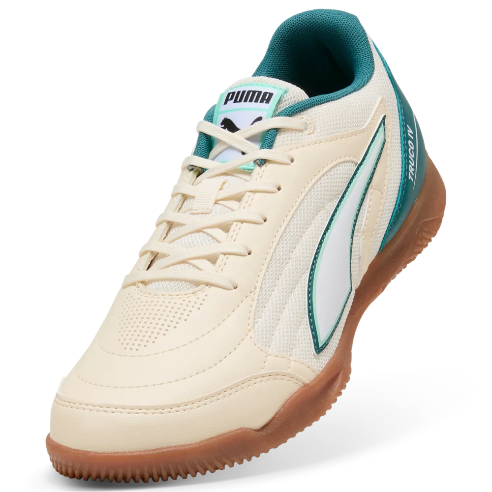 Sapatilhas Futsal Puma Truco IV Bege/Verde Puma 